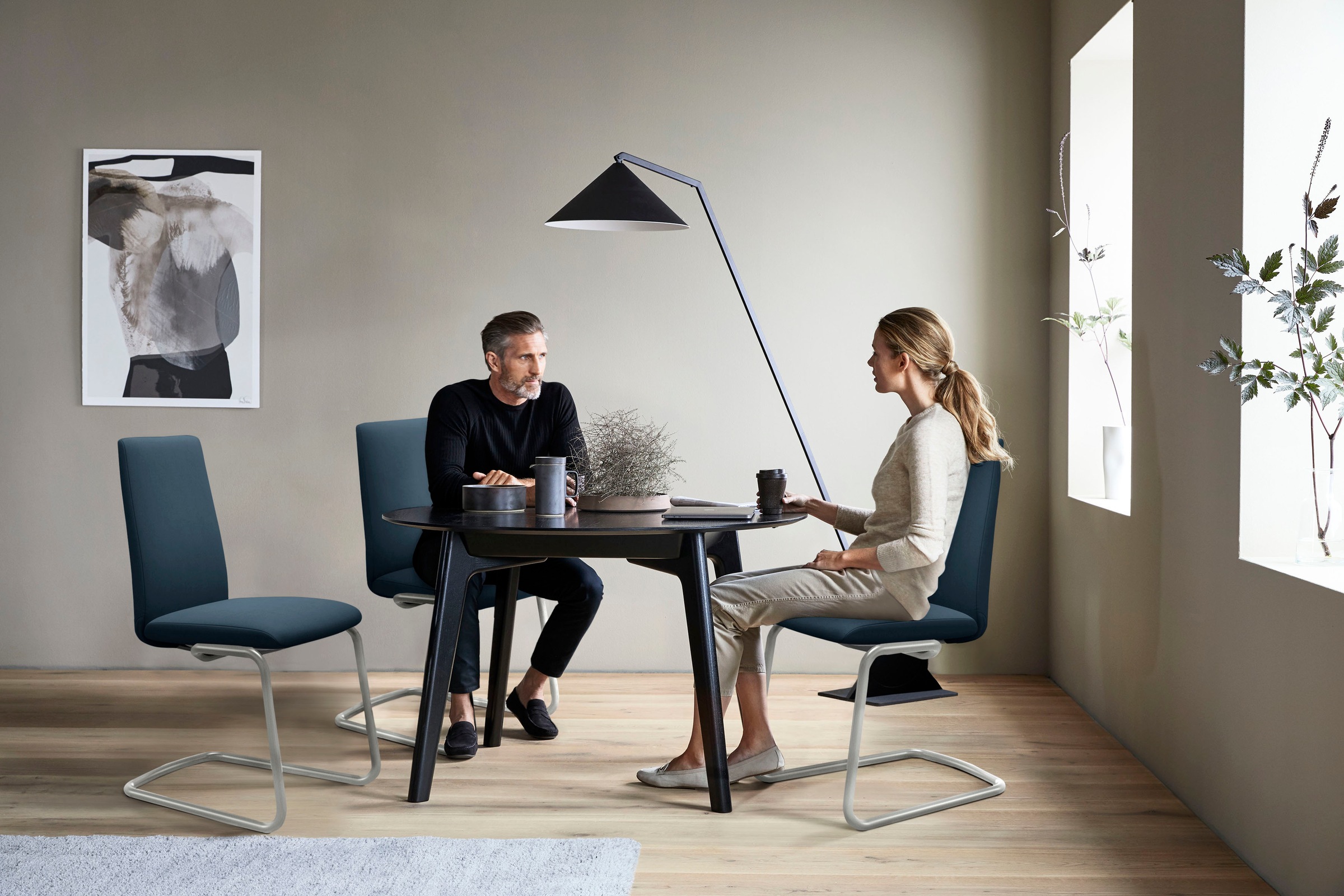 Stressless® Polsterstuhl »Laurel«, Microfaser DINAMICA, Low Back, Größe M, mit Beinen aus Stahl in Chrom matt