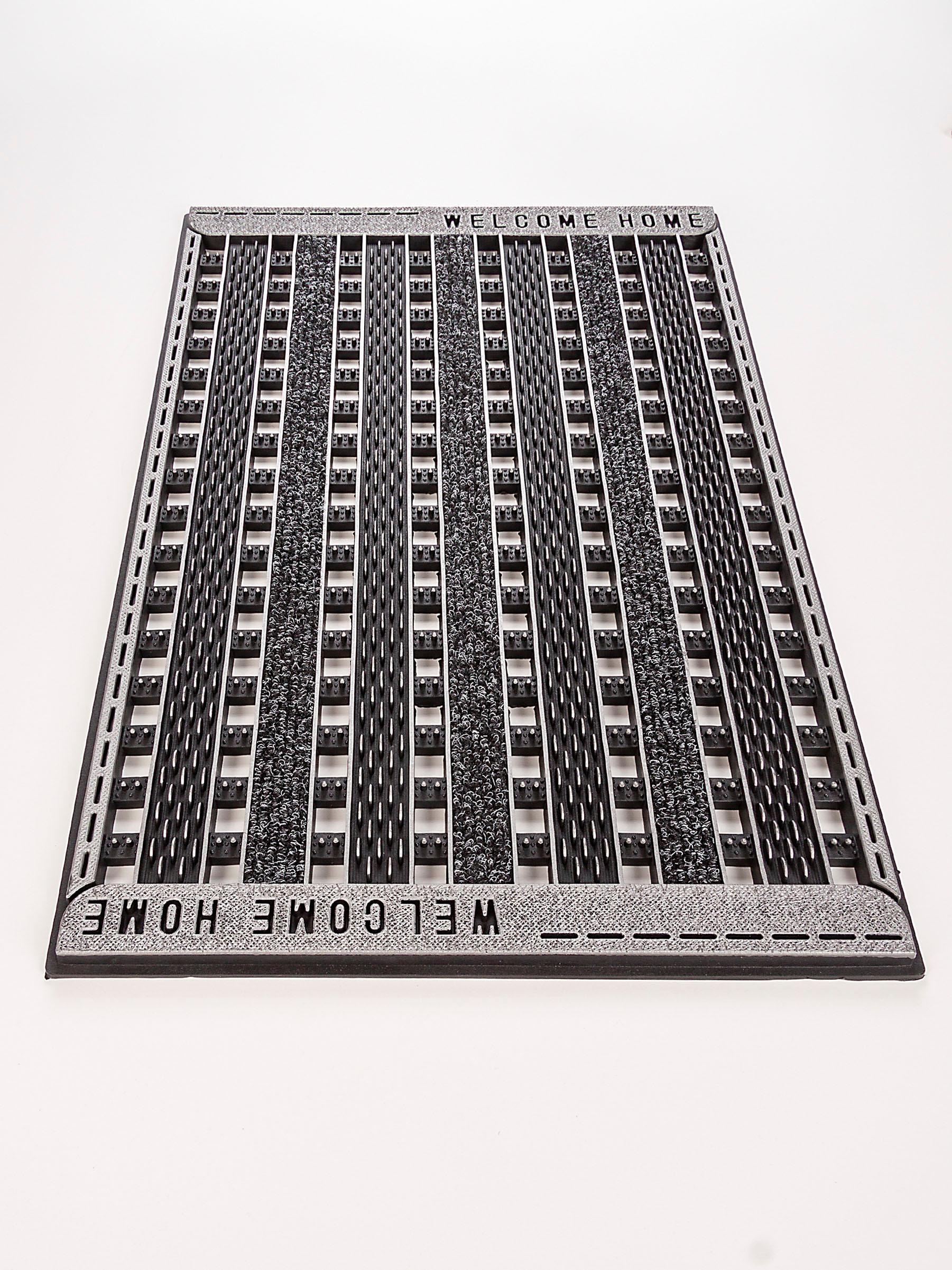 Home2Fashion Fußmatte »GC Clean Griddie«, rechteckig, 8 mm Höhe, Schmutzfangmatte, mit Spruch, robust, In- und Outdoor geeignet