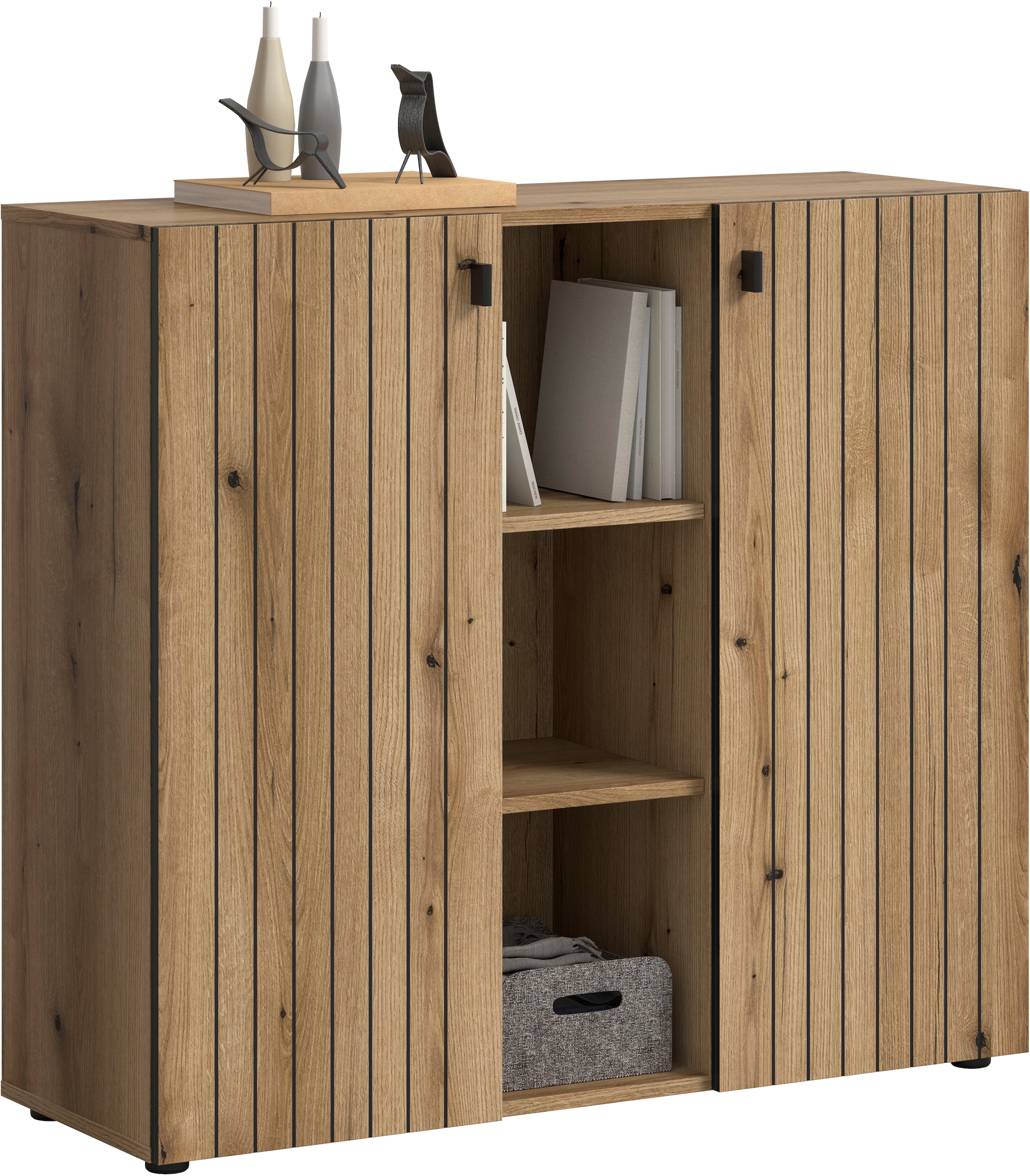 INOSIGN Schuhschrank »TATIO, Breite 106 cm, Rillenoptik, offene Fächer, 2 Türen« 1 Stk. tlg. Schuhschrank, Schuhkommode, Flurkommode, Kommode