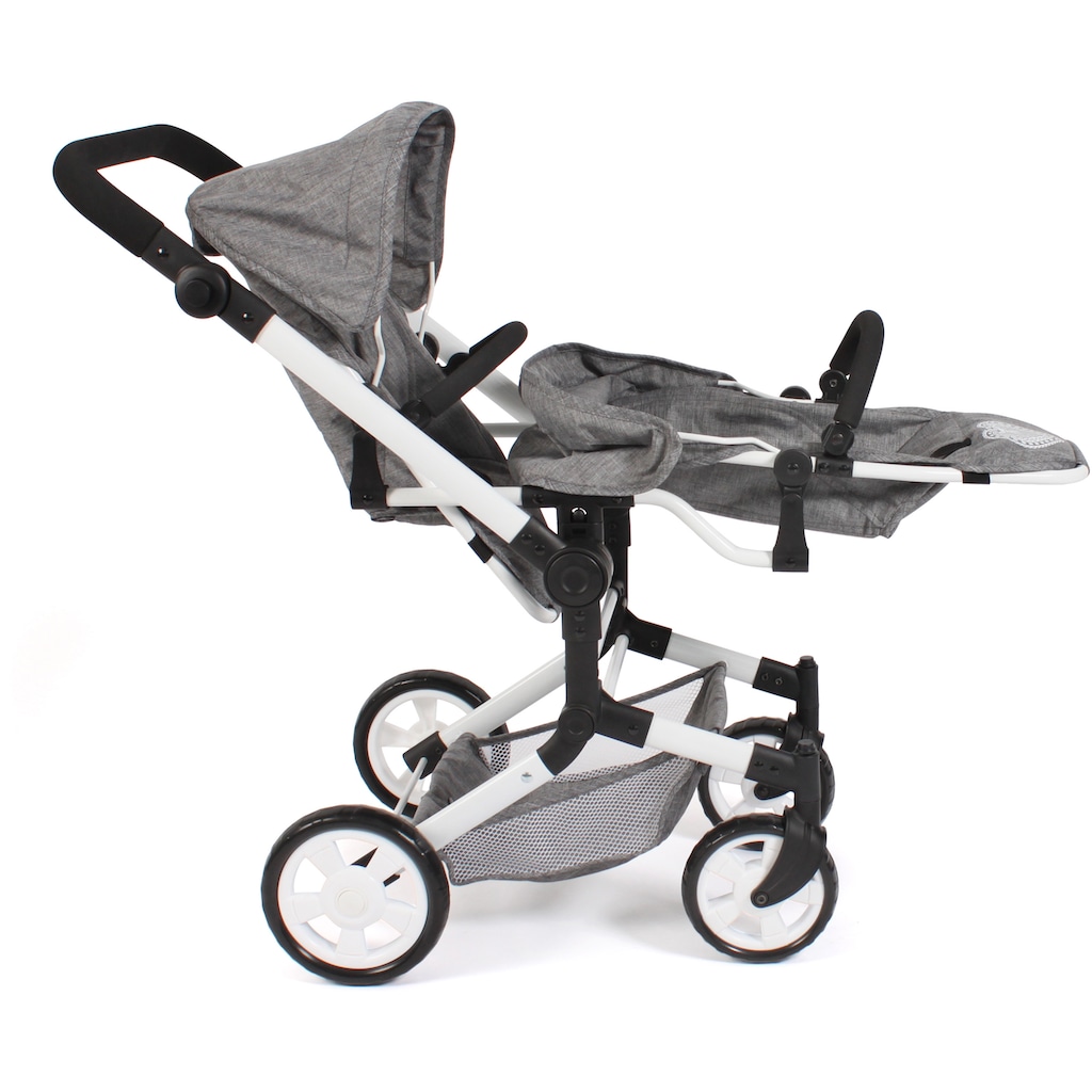 CHIC2000 Puppen-Zwillingsbuggy »Linus Duo, Jeans Grey«