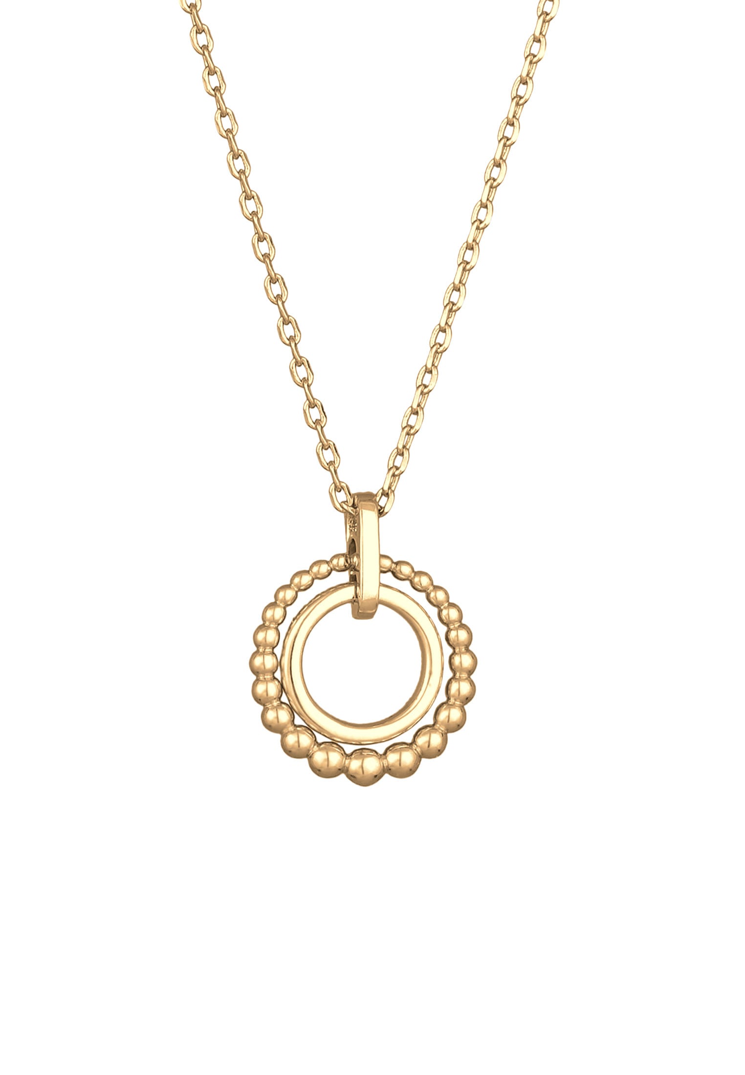 Elli Silberkette »Halskette Kreis Kristalle Anhänger Silberfarben für Damen«