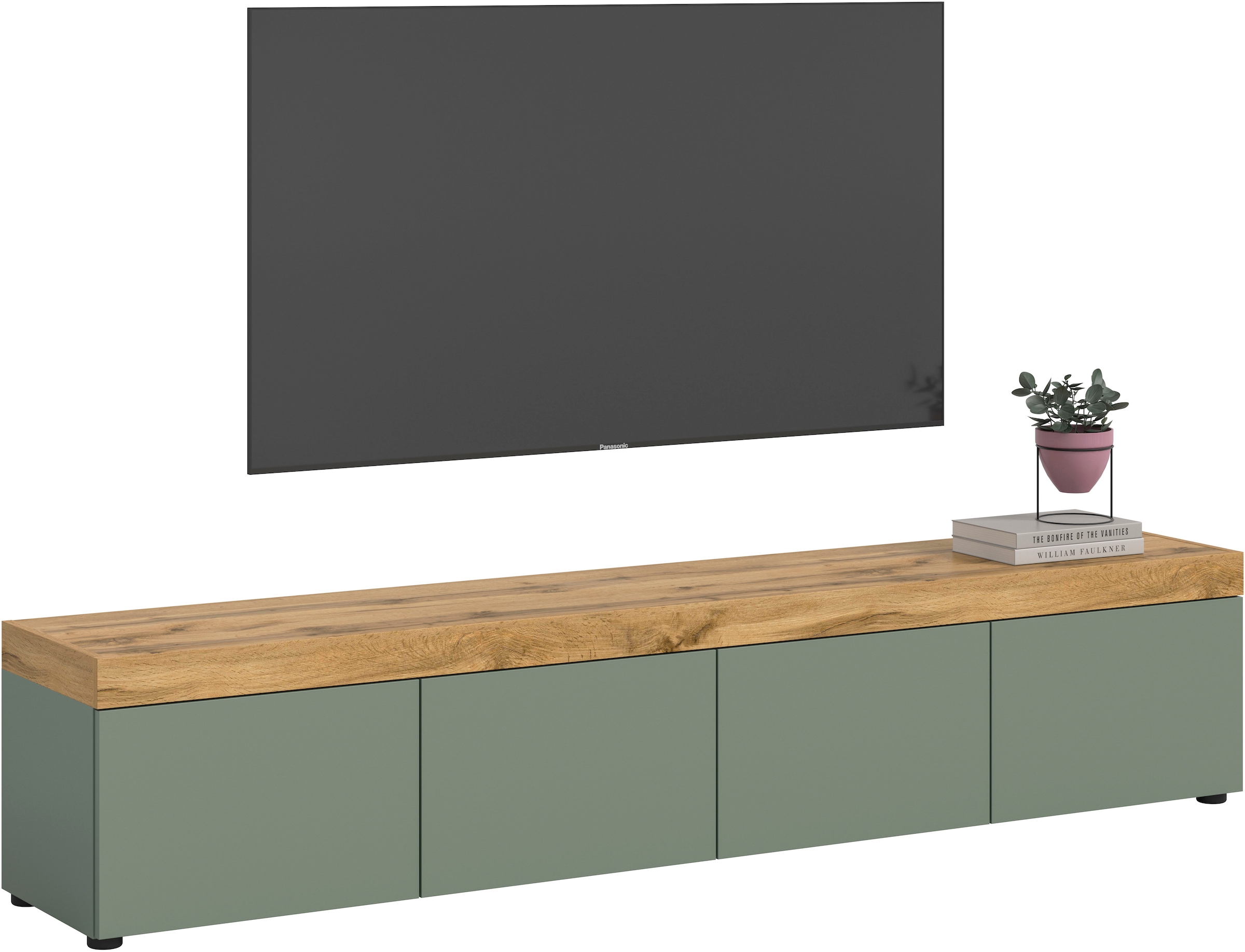 OTTO home Lowboard »MAMBO, TOPSELLER!, Breite 200cm, 4 Klappen, stehend oder hängend« 2 farbige Ausführung, in verschiedenen Farben erhältlich, 1 Stk. tlg. Lowboard, TV Unterschrank, Tv-Schrank, Wohnzimmer