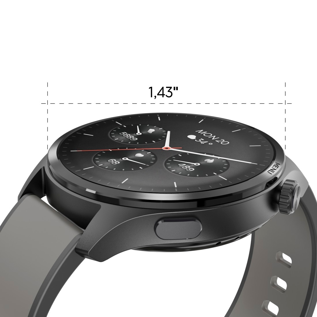 Hama Smartwatch »Smartwatch m. GPS (1,43", Musikspeicher, Telefonfunktion, wasserdicht)«(/ 1,43 ″)