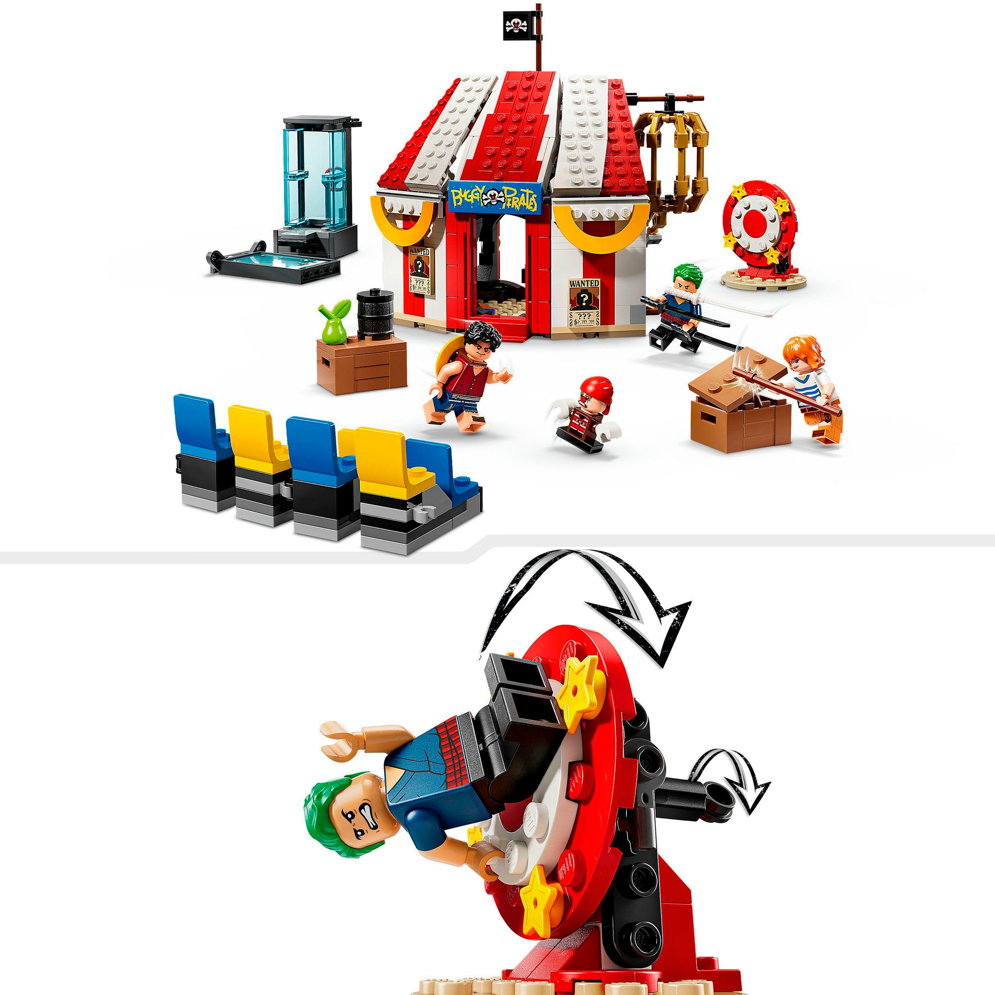LEGO® Konstruktionsspielsteine »Zirkuszelt von Buggy dem Clown (75637), LEGO One Piece«, (573 St.), Made in Europe