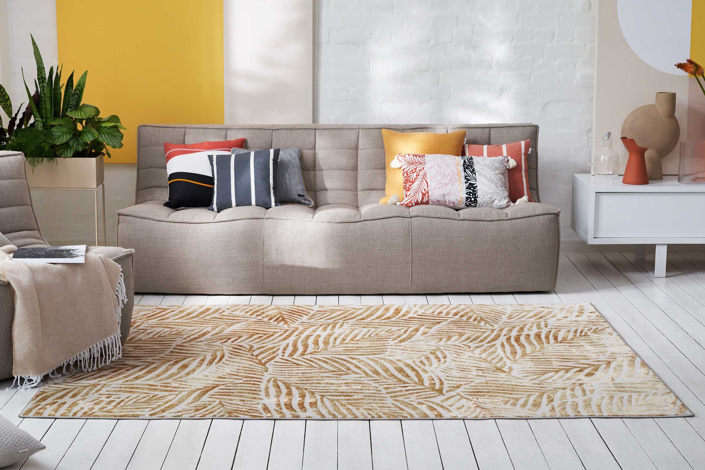 Esprit Teppich »Victoria ESP-21078« rechteckig 7 mm Höhe Moderner Design Kurzflorteppich mit Fransen, Wohnzimmer