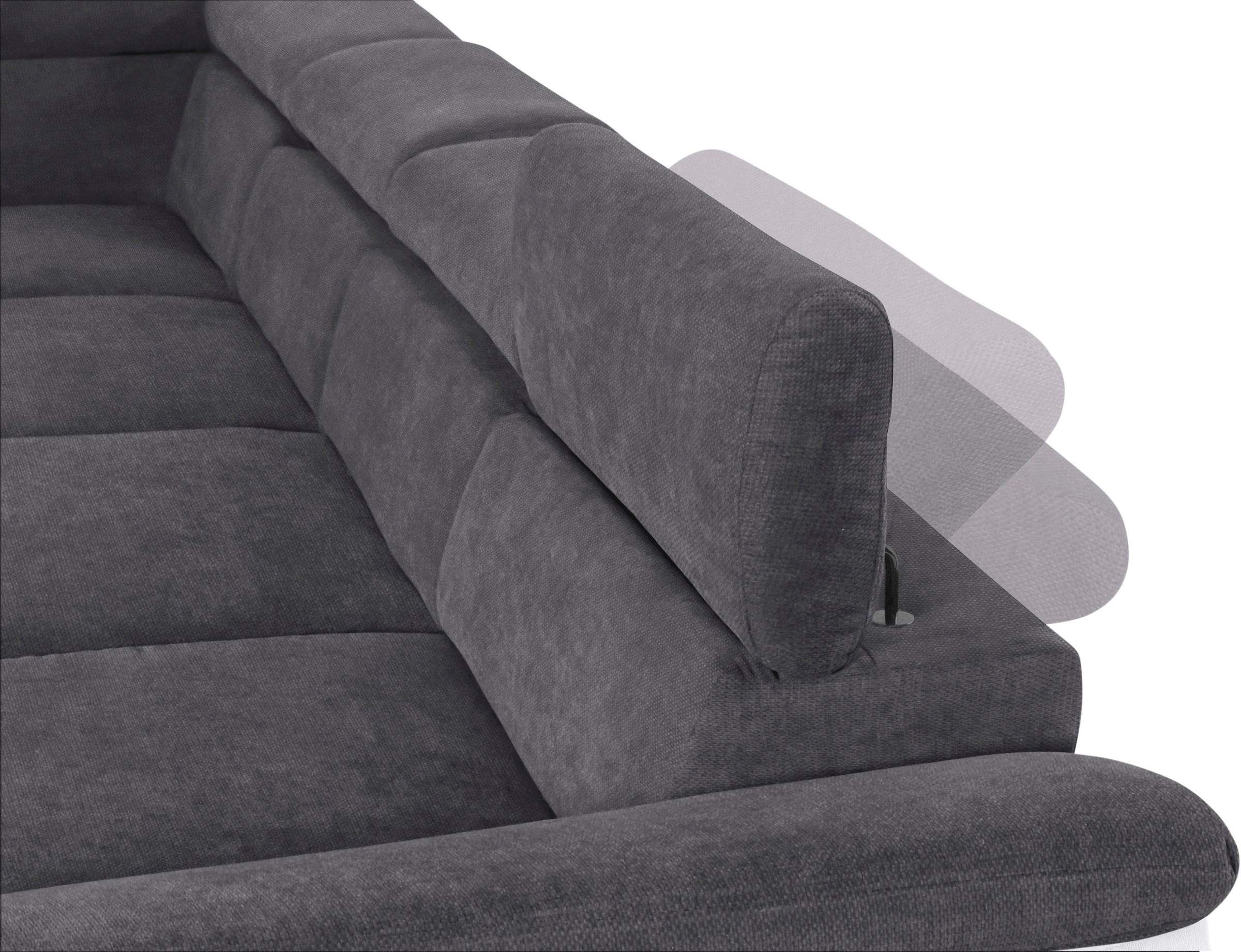 COTTA Wohnlandschaft »Komaris U-Form, B: 320 cm«, mit Kopfteilverstellung, optional Bettfunktion, Bettkasten & Licht