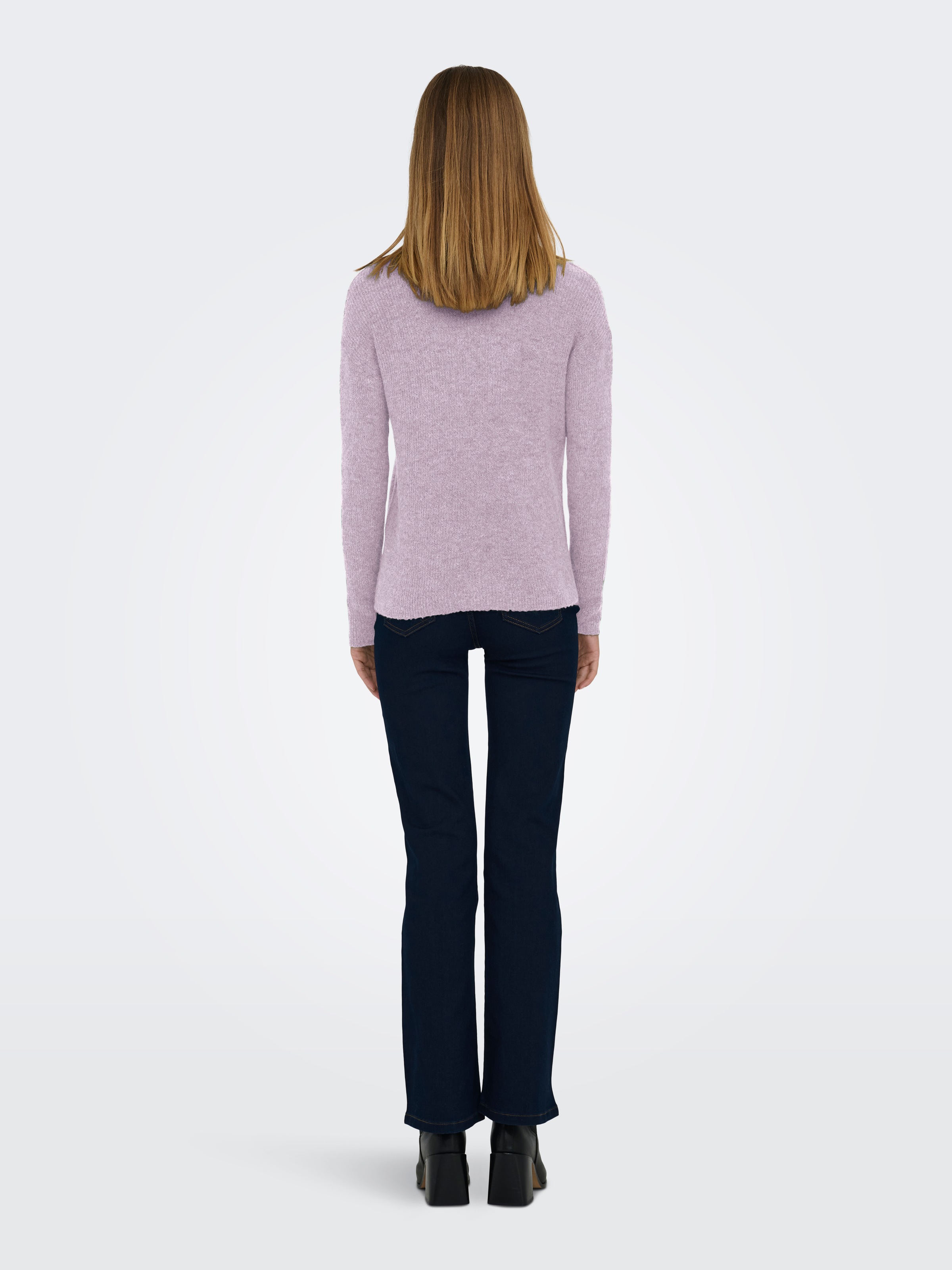 ONLY Strickpullover »ONLCAMILLA O-NECK L/S PULLOVER KNT« Materialmix, regular fit
