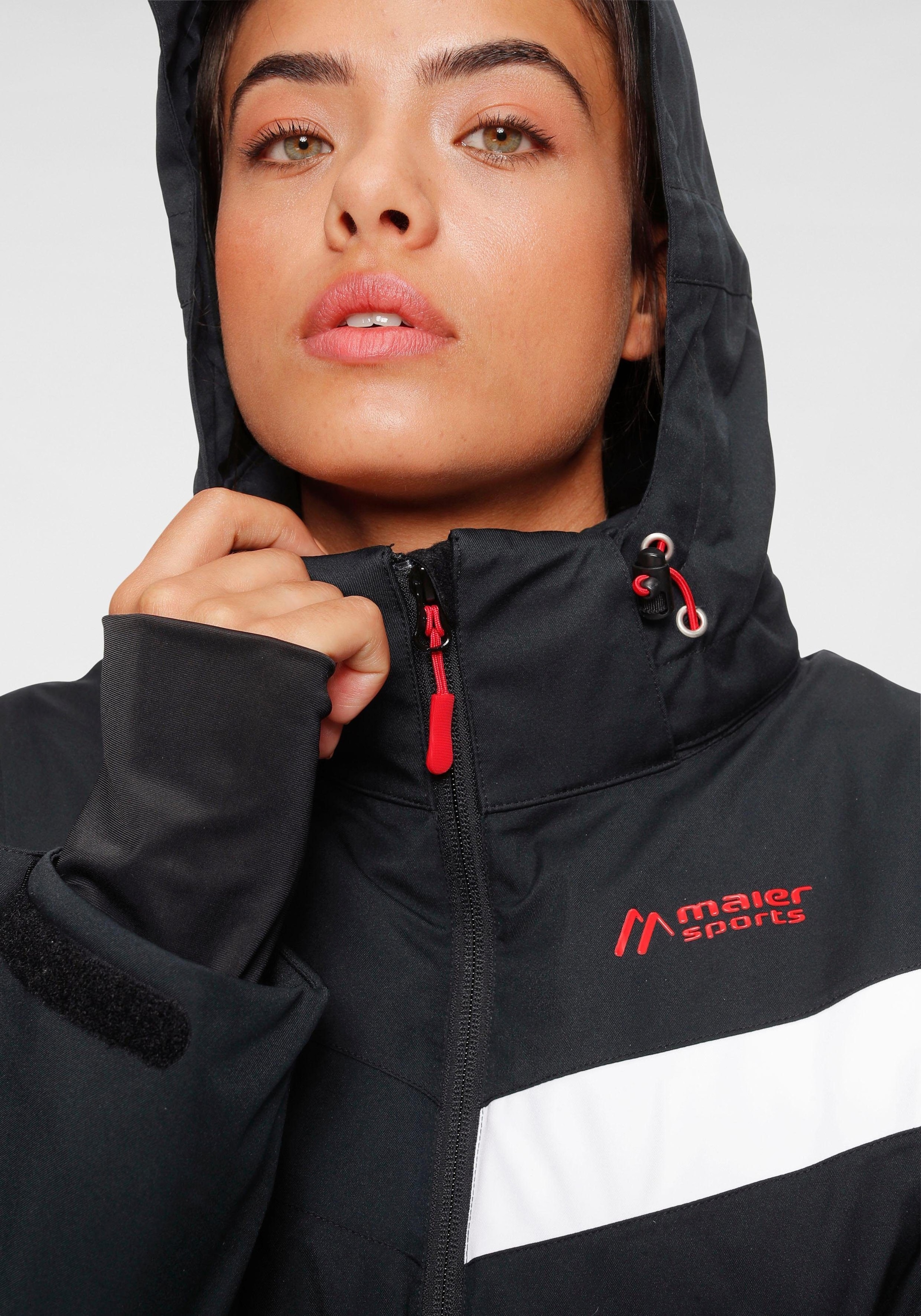 Maier Sports Skijacke »Ski Jacke wattiert Damen«, mit Kapuze, Wasser & winddicht & atmungsaktiv in großen Größen