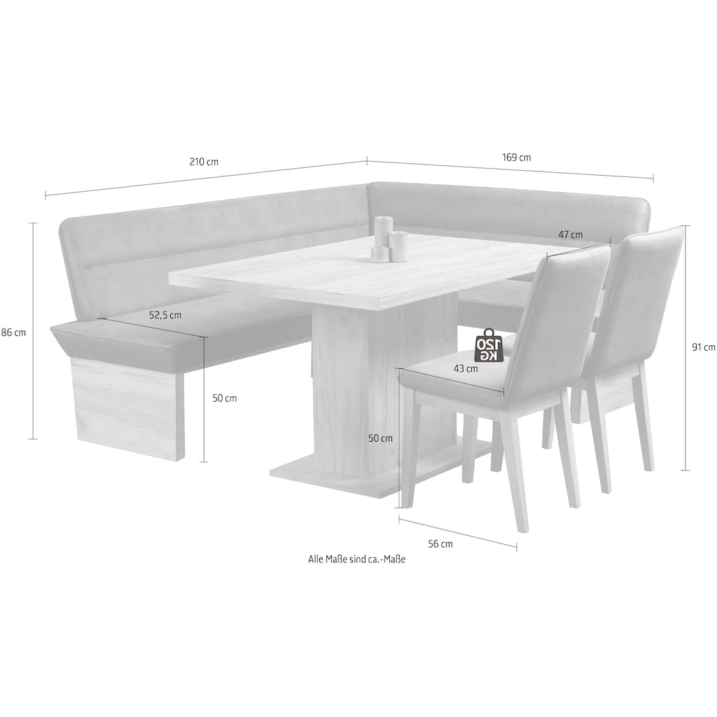 Home affaire Eckbankgruppe »Beluna + Cross«, (4 tlg.)