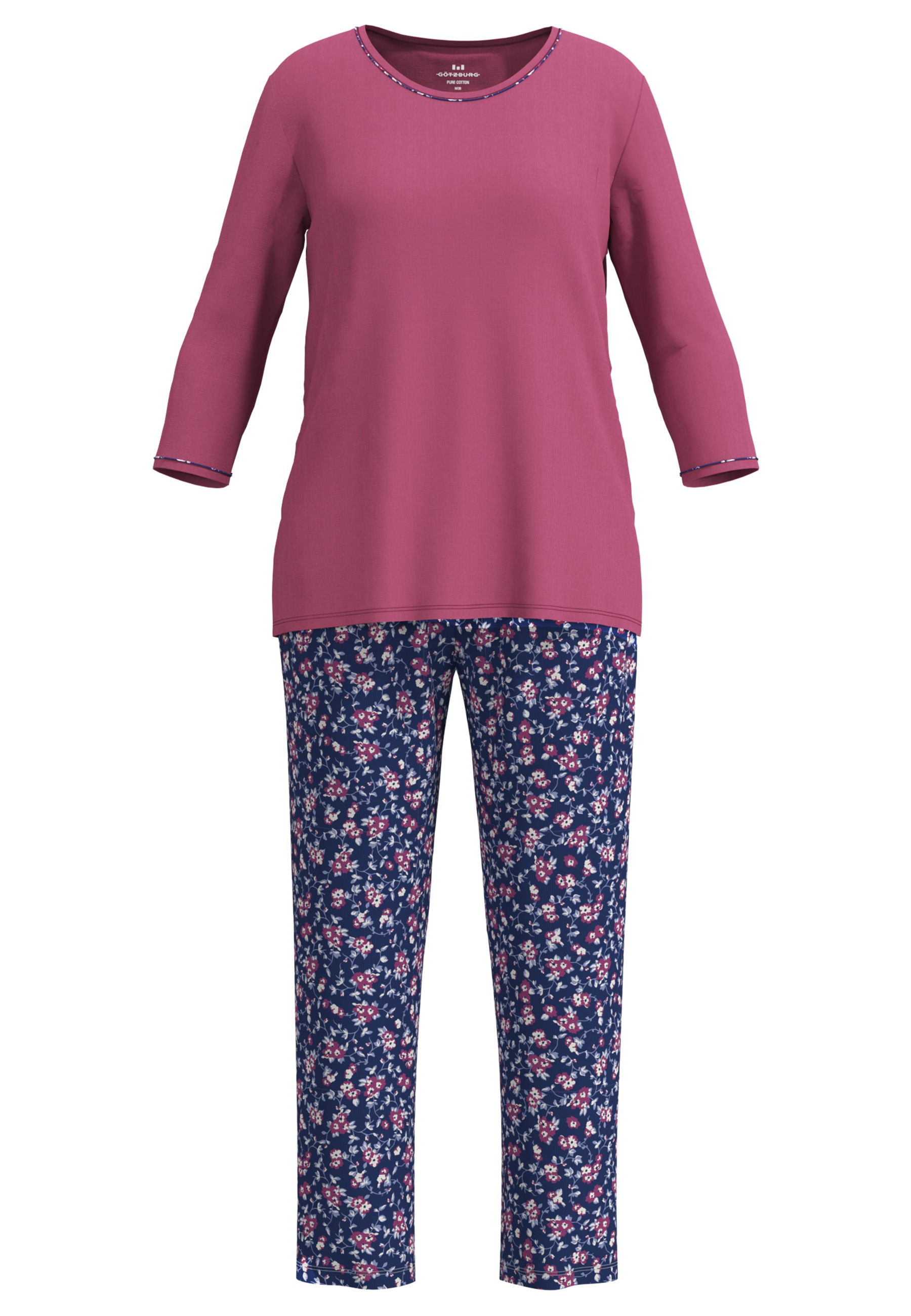 GÖTZBURG Pyjama 3/4 Arm, Rundhalsausschnitt, mit Motiv, Baumwolle