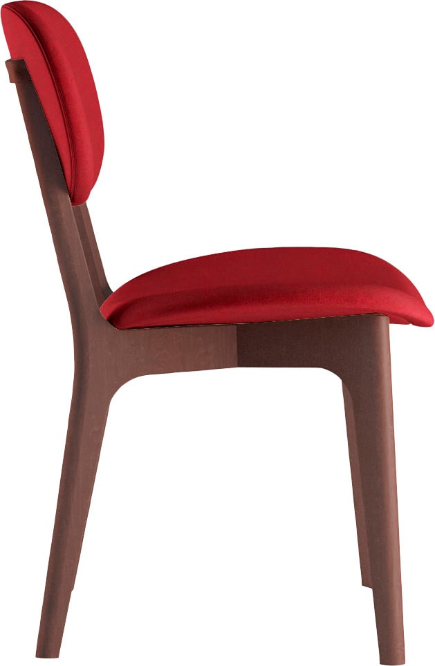 INOSIGN Stuhl »COZY Made in Italy«, (Set), 2 St., Microfaser, Gestell in Buche, Kirsch- oder Nussbaum, Massivholz, Design Stuhl