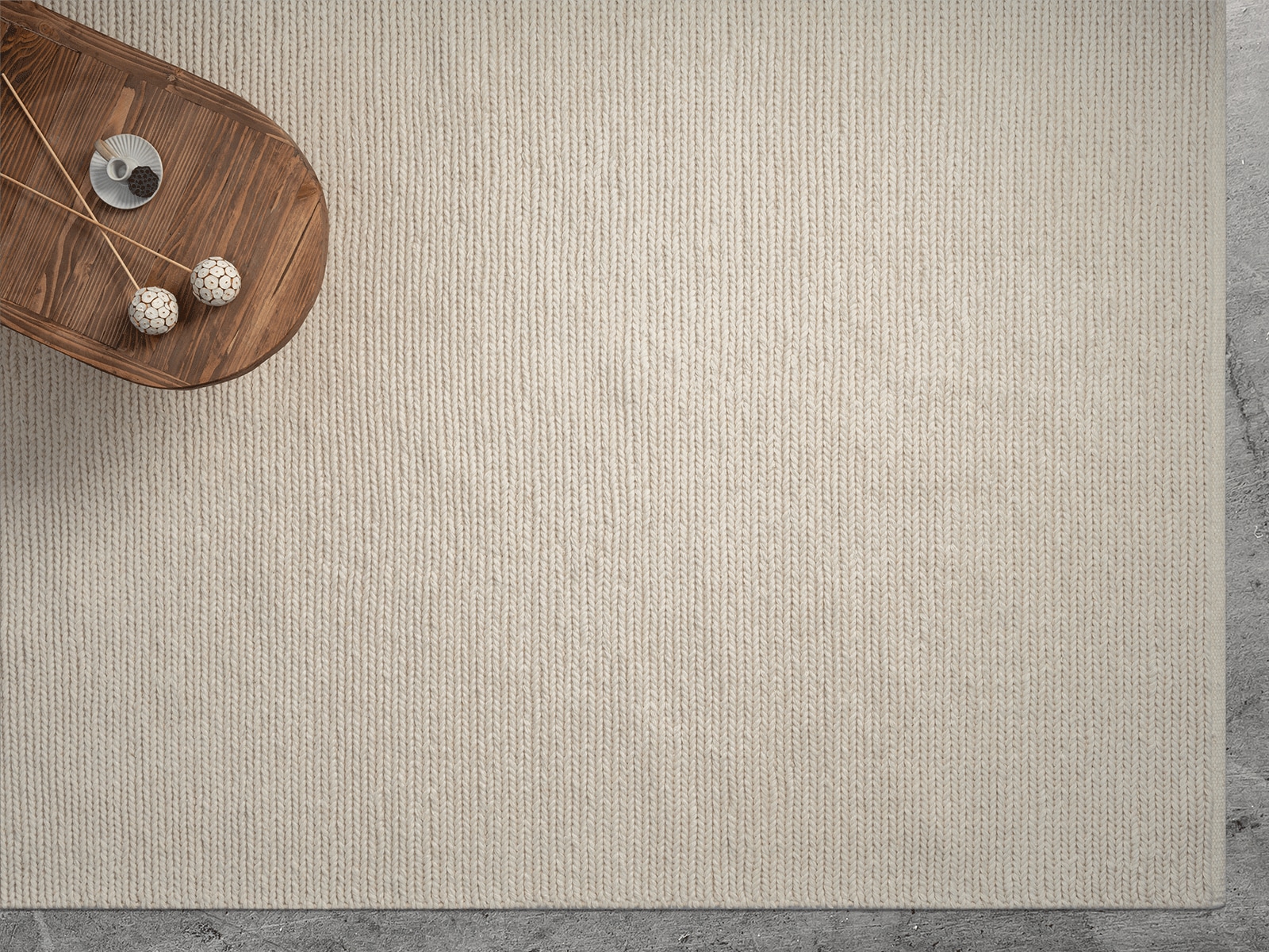 the carpet Teppich »Premium Wool«, rund, Wool Handweb-Teppich Naturfaser Wollteppich