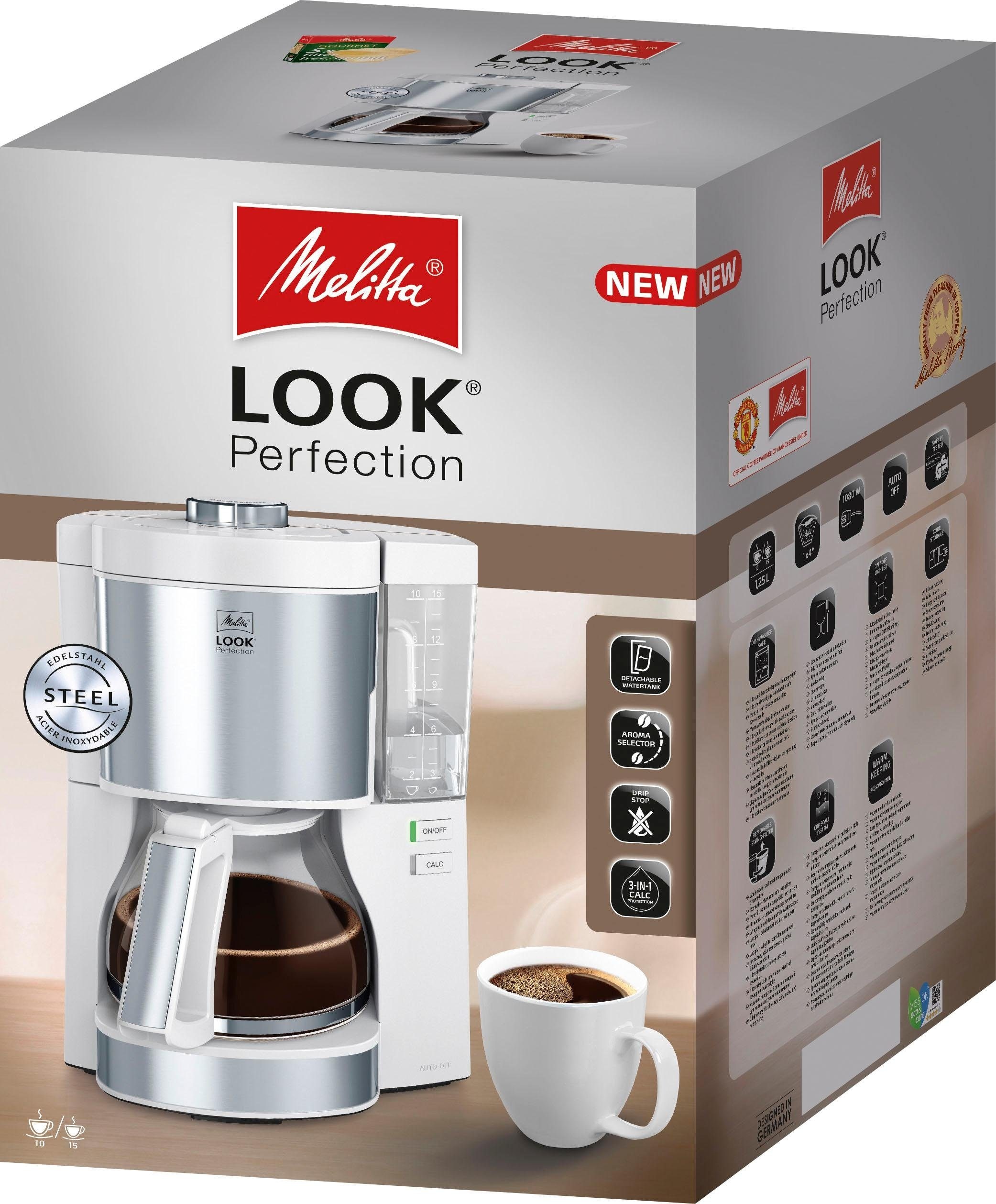 Melitta Filterkaffeemaschine »Look® Perfection 1025-06«, 1,25 l Kaffeekanne, Papierfilter, 1x4