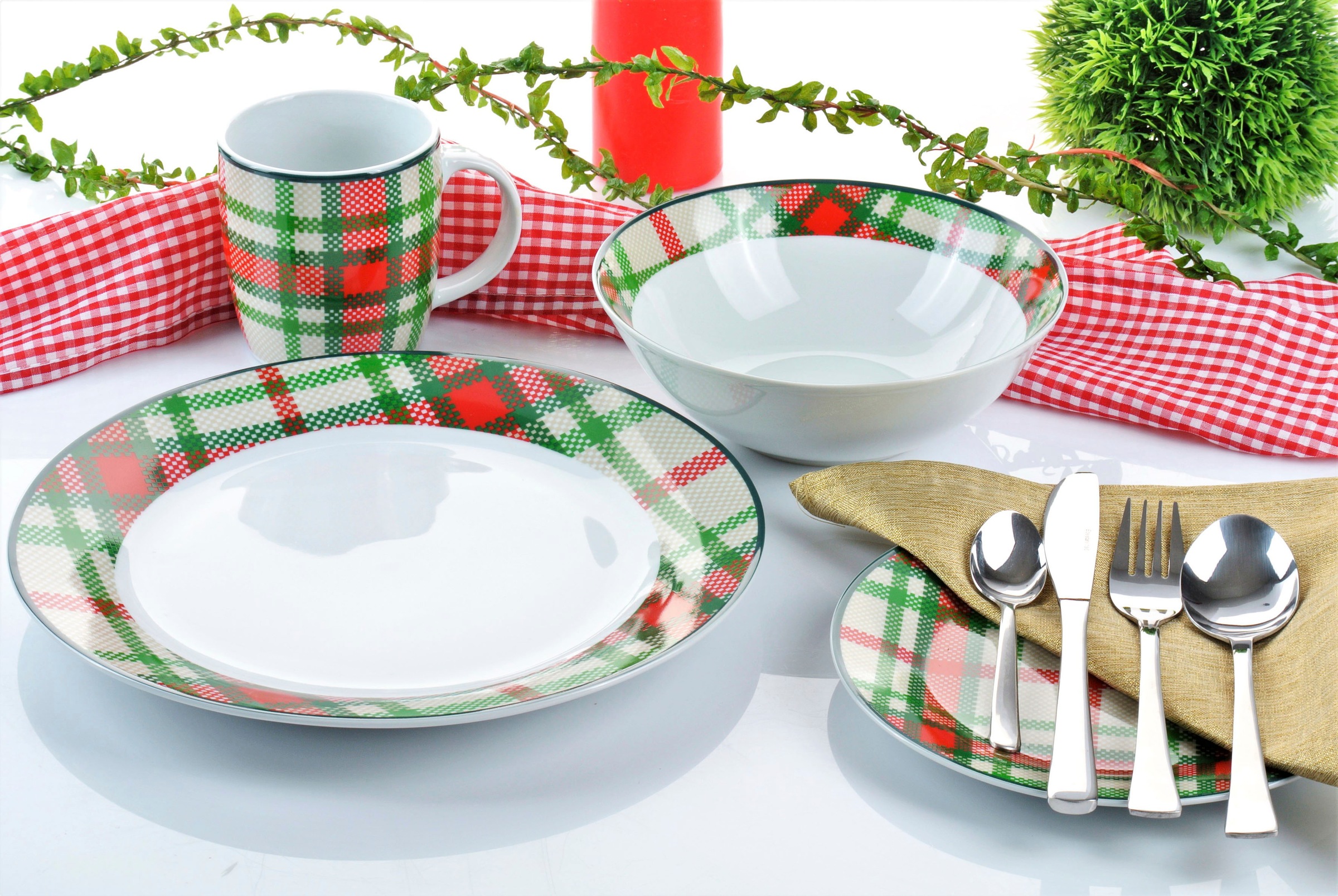 Retsch Arzberg Kombiservice »Highland Green« traditionelles Schotten-Karo in frischen Farben