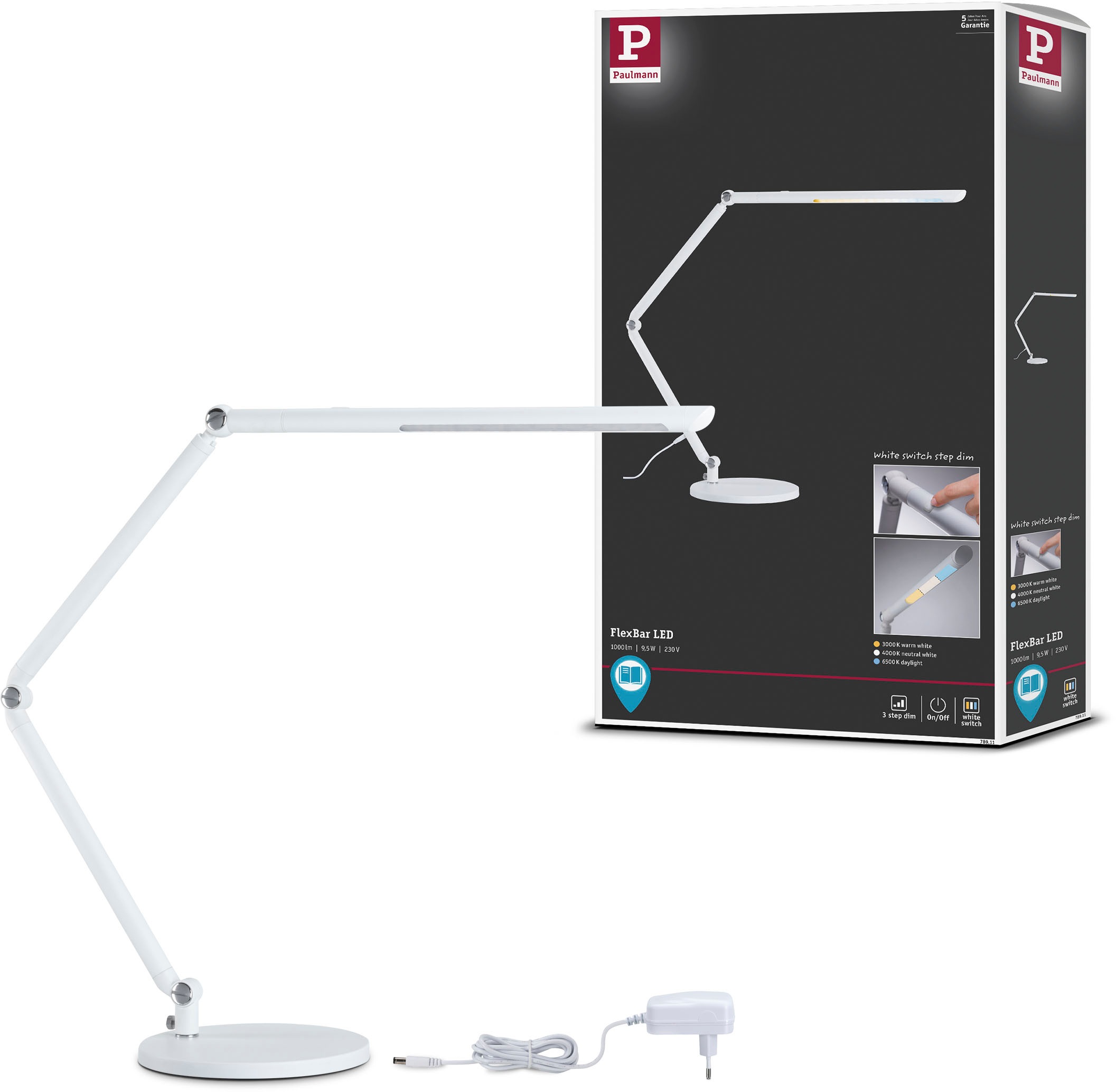 Paulmann LED Schreibtischlampe »FlexBar«, LED Modul fest integriert, dimmbar