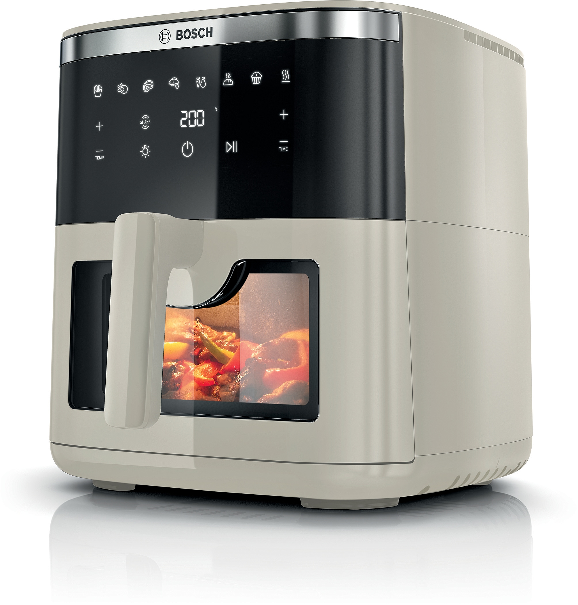 BOSCH Heißluftfritteuse »Air Fryer Serie 6, MAF671B0, 7,2l, Sichtfenster, 7 Programme, schwarz« 1800 W Innenlicht, Schüttelalarm, Korb spülm.geeignet