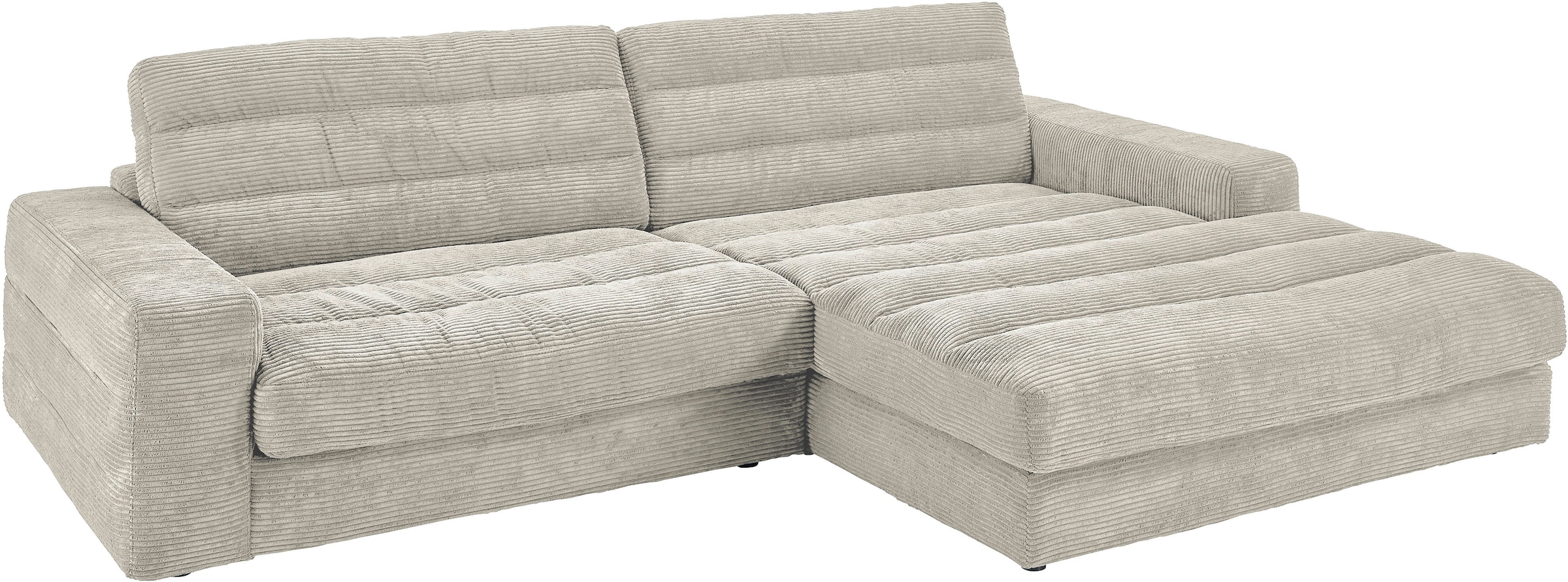 3C Candy Ecksofa »Stripes Mega-Sofa, bequem und komfortabel, L-Form« Lose Rückenkissen, mit feiner Quersteppung, Cord-Bezug