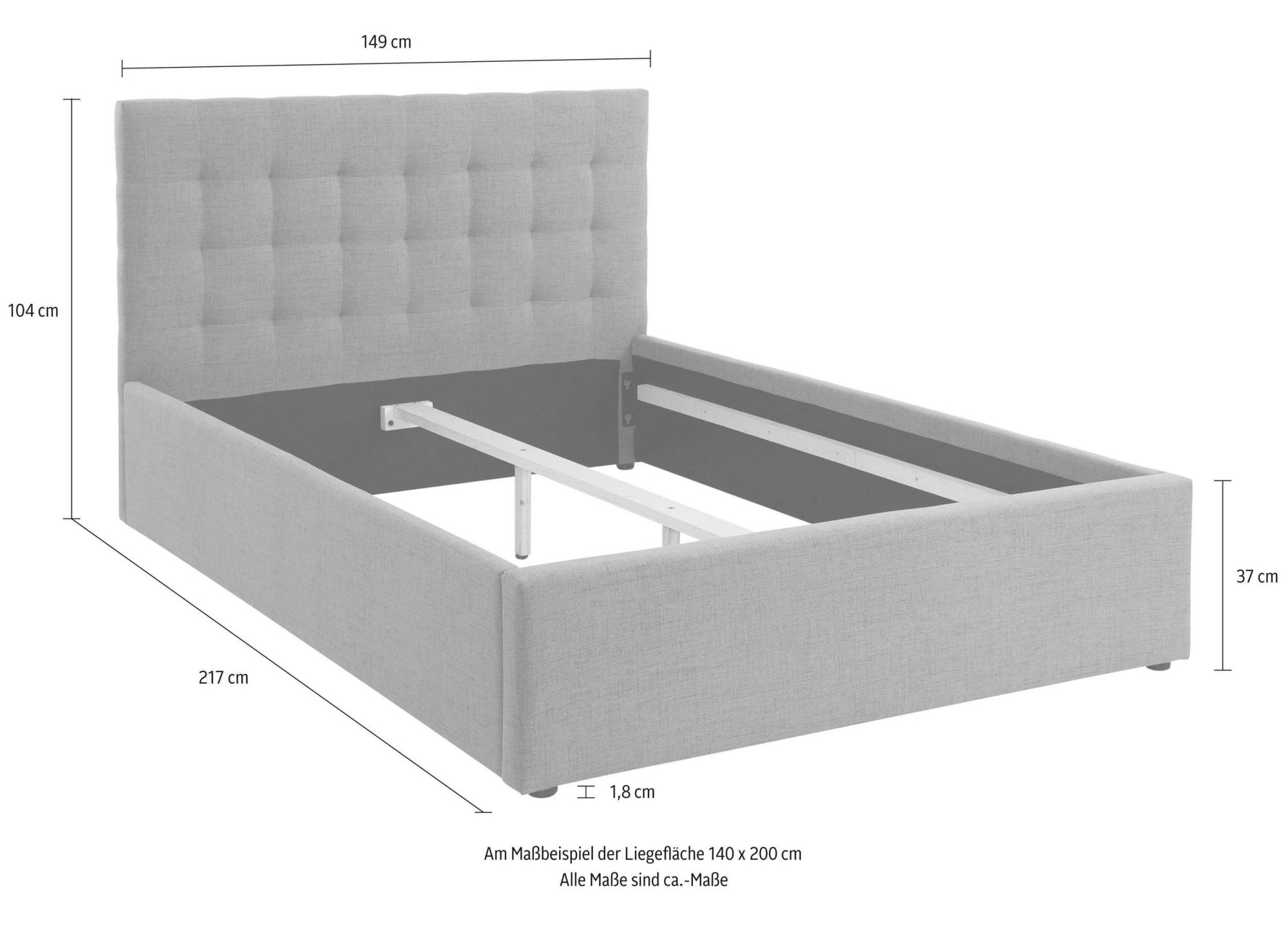 Home affaire Polsterbett »Hamar-Leo, Jugendbett, Kunstleder mit Veloursstoff«, (Liegefläche 140 cm x 200 cm, Belastbarkeit 250 KG), Leoparden-Optik, stylisches Design, hohe Belastbarkeit!