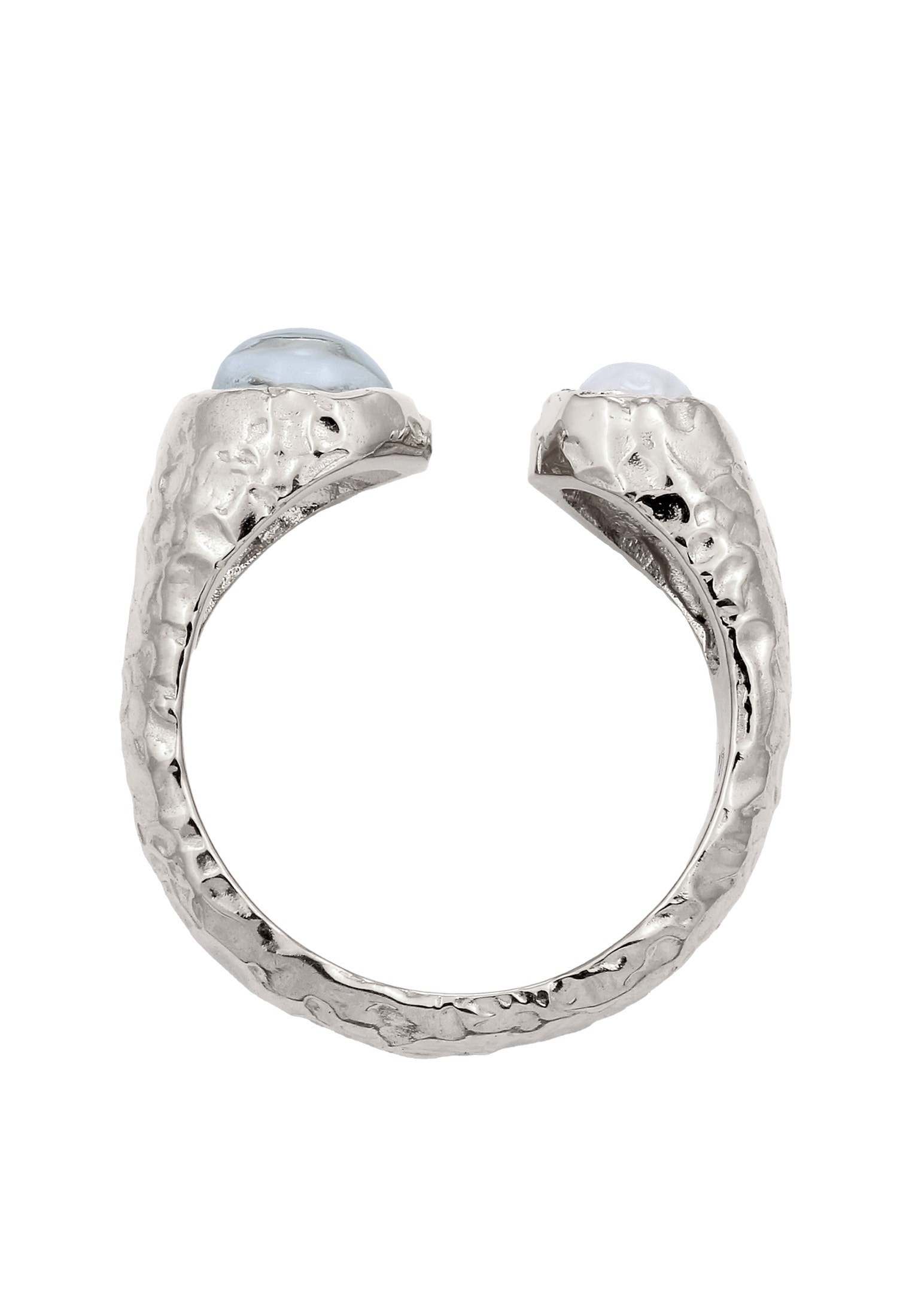HAZE & GLORY Silberring »Ring Mondstein Aquamarin Hellblau 925 Sterling Silber«