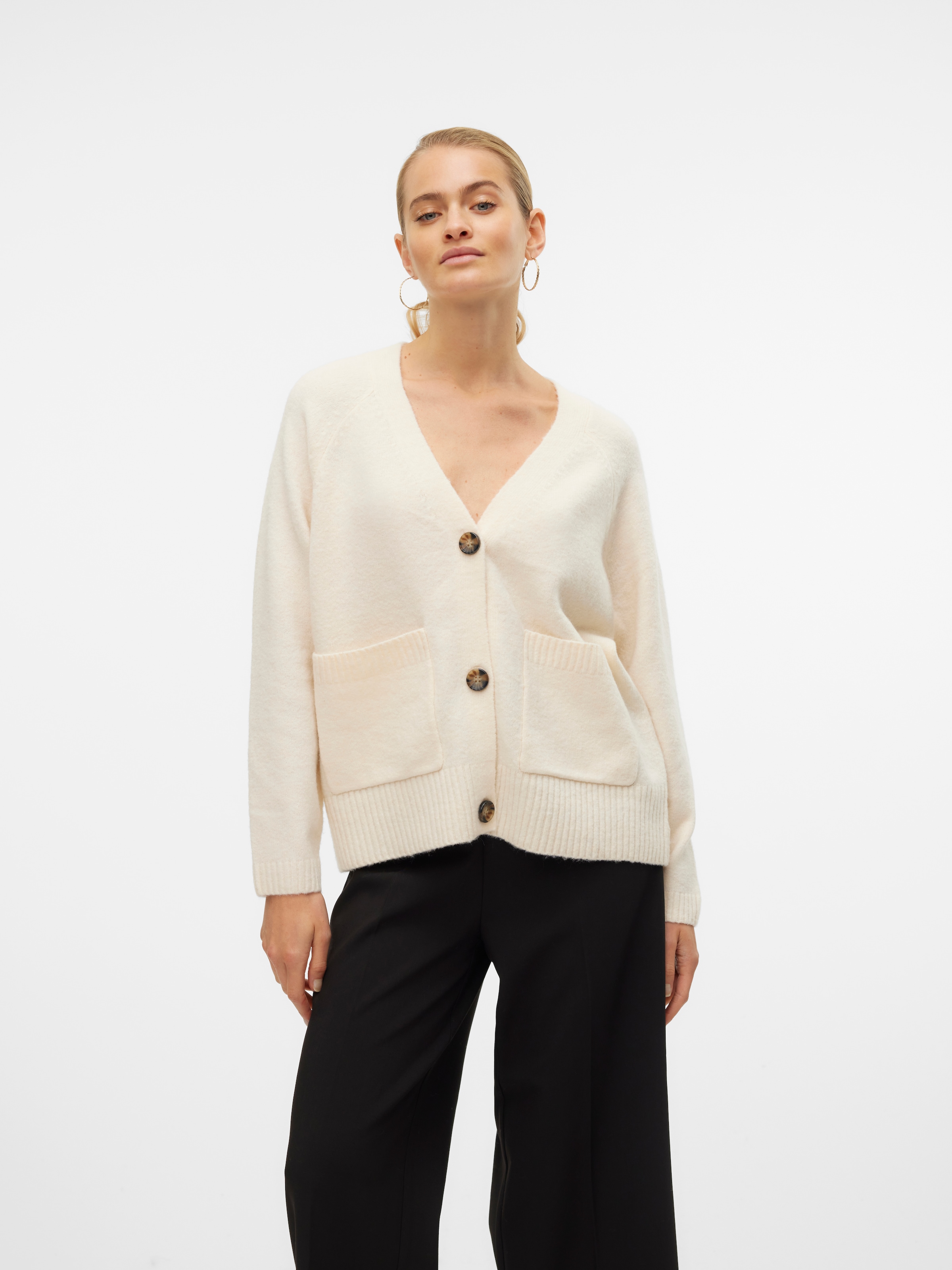 Vero Moda Strickjacke »VMBOOM LS V-NECK BUTTON CARDIGAN GA NOOS«