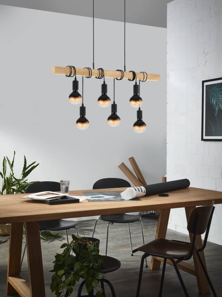 EGLO Hängeleuchte »TOWNSHEND«, 6 flammig, Leuchtmittel E27 | ohne Leuchtmittel, Vintage Pendelleuchte im Industrial Design, Retro Hängelampe
