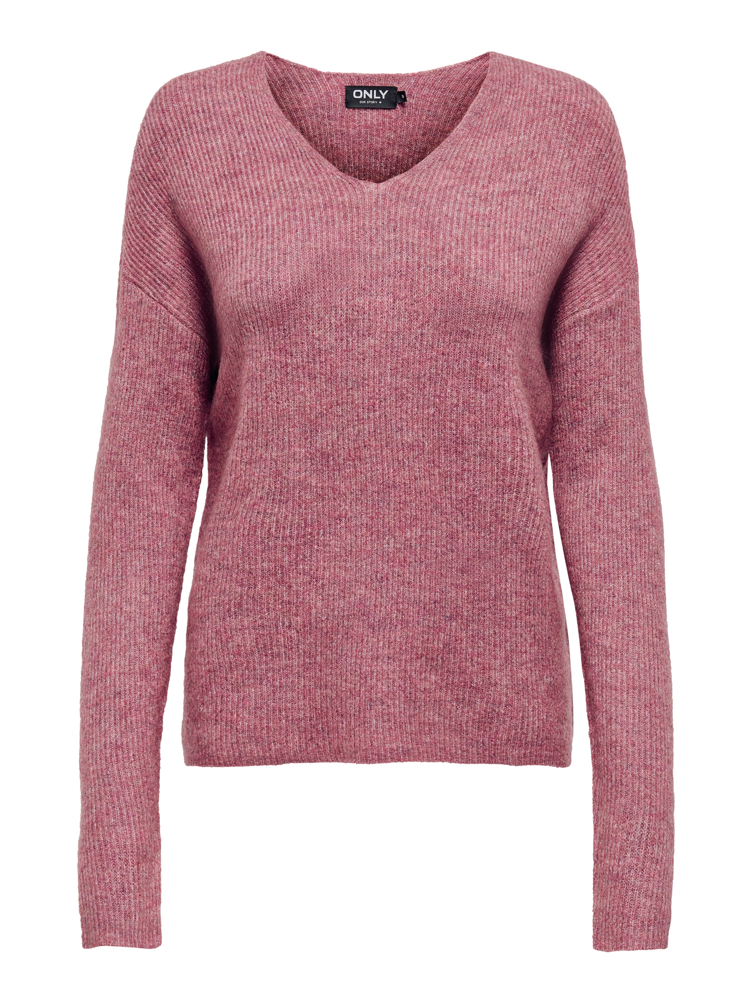 ONLY »ONLCAMILLA V-NECK L/S PULLOVER KNT NOOS« Materialmix, regular fit