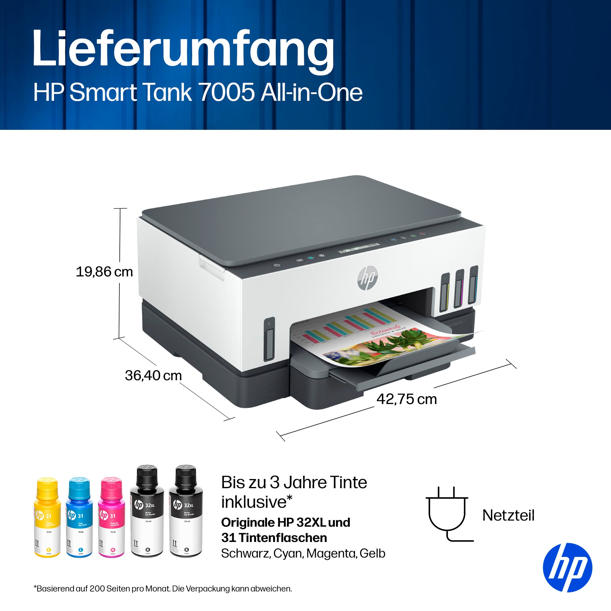 HP Multifunktionsdrucker »Smart Tank 7005« Bis zu 20€ Cashback sichern! Nur bis zum 31.10.2026