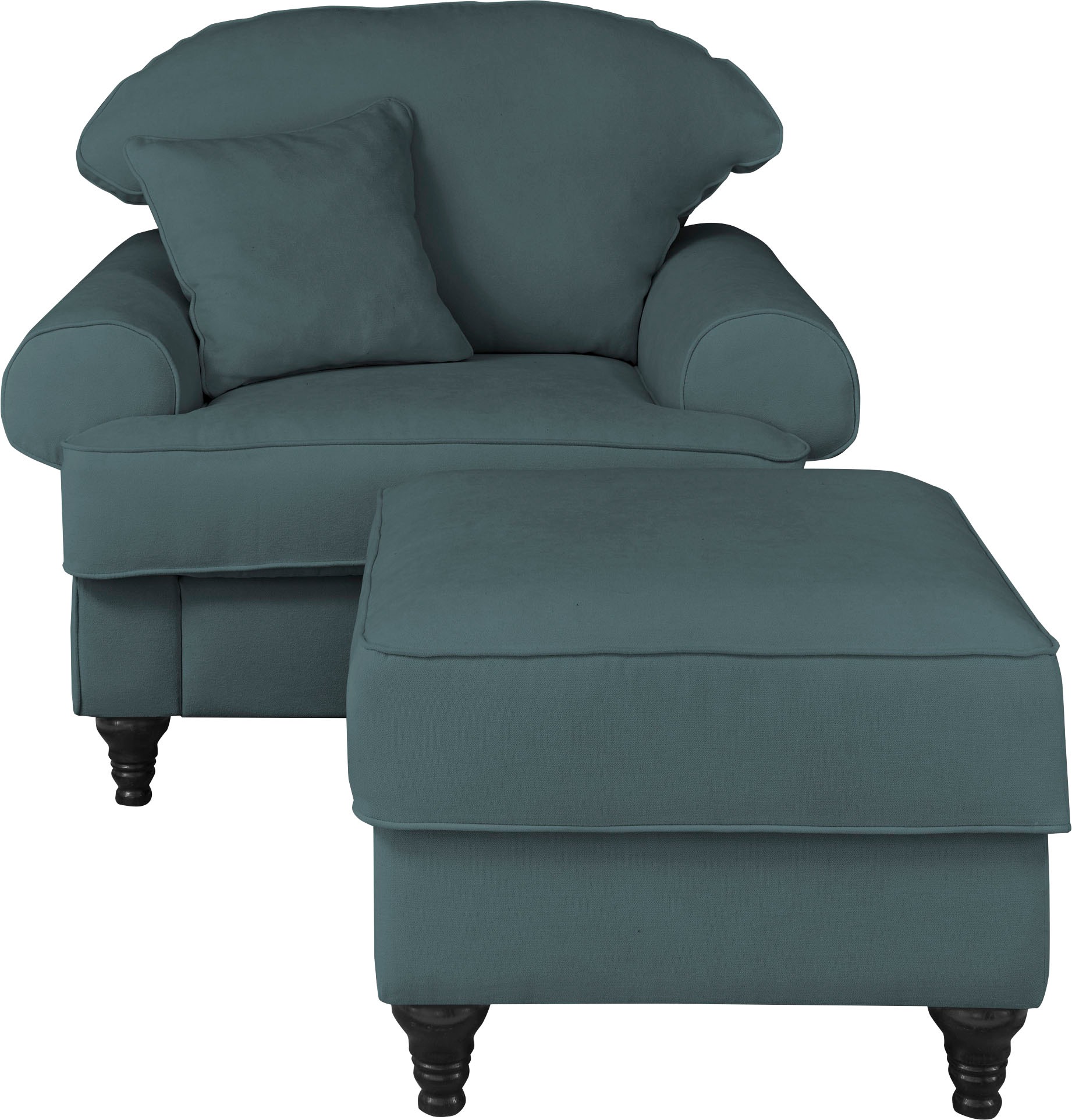 Home affaire Sessel »WESTMINSTER«, (Set, 2 St., 1Sessel, 1 Hocker), mit Federkern-Polsterung