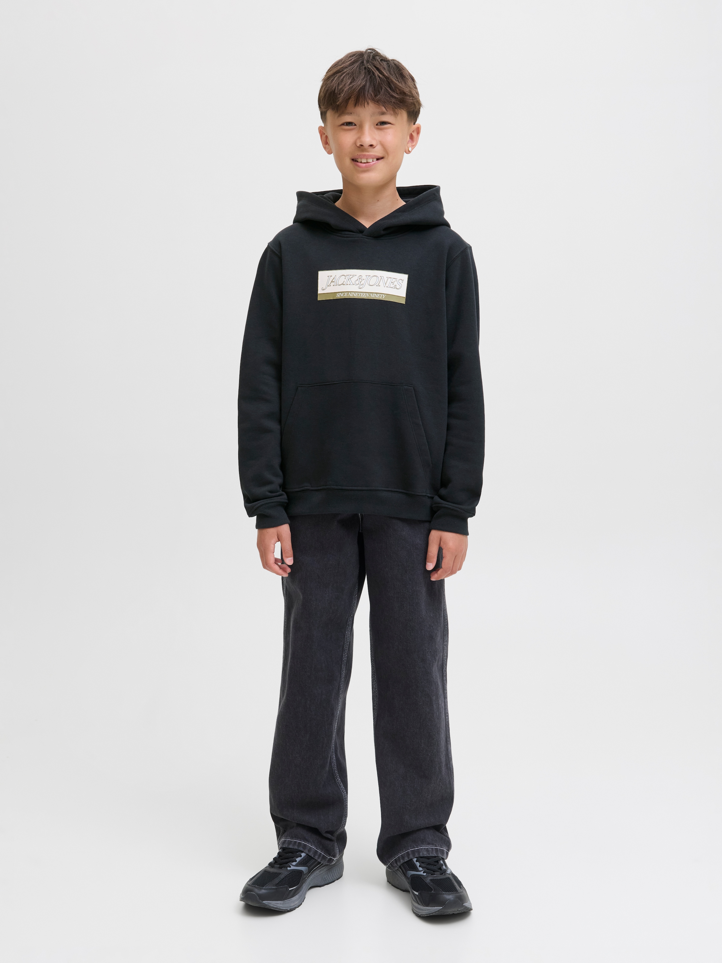 Jack & Jones Junior Kapuzensweatshirt »JORINWOOD BLOCK BRANDING SWEAT NOOS JNR«