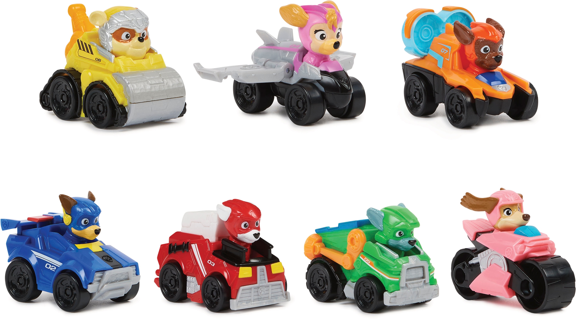 Spin Master Spielzeug-Auto »Paw Patrol - Movie II - Pup Squad Racers Geschenkset mit Liberty«, (Set, 7 tlg.), 7 Fahrzeuge