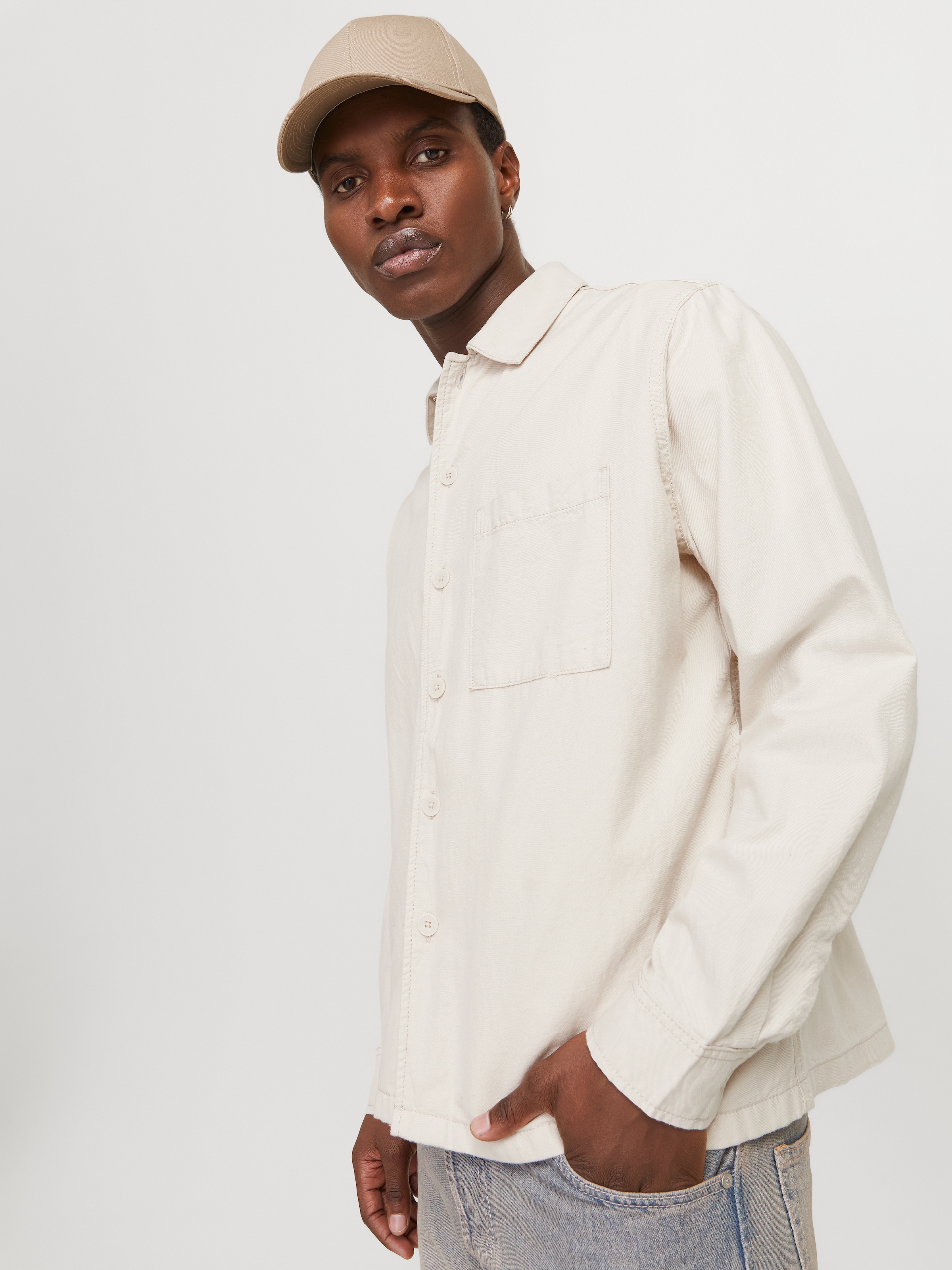 Jack & Jones Langarmhemd »JJEURBAN EDGE OVERSHIRT LS SN«, mit Hemdkragen