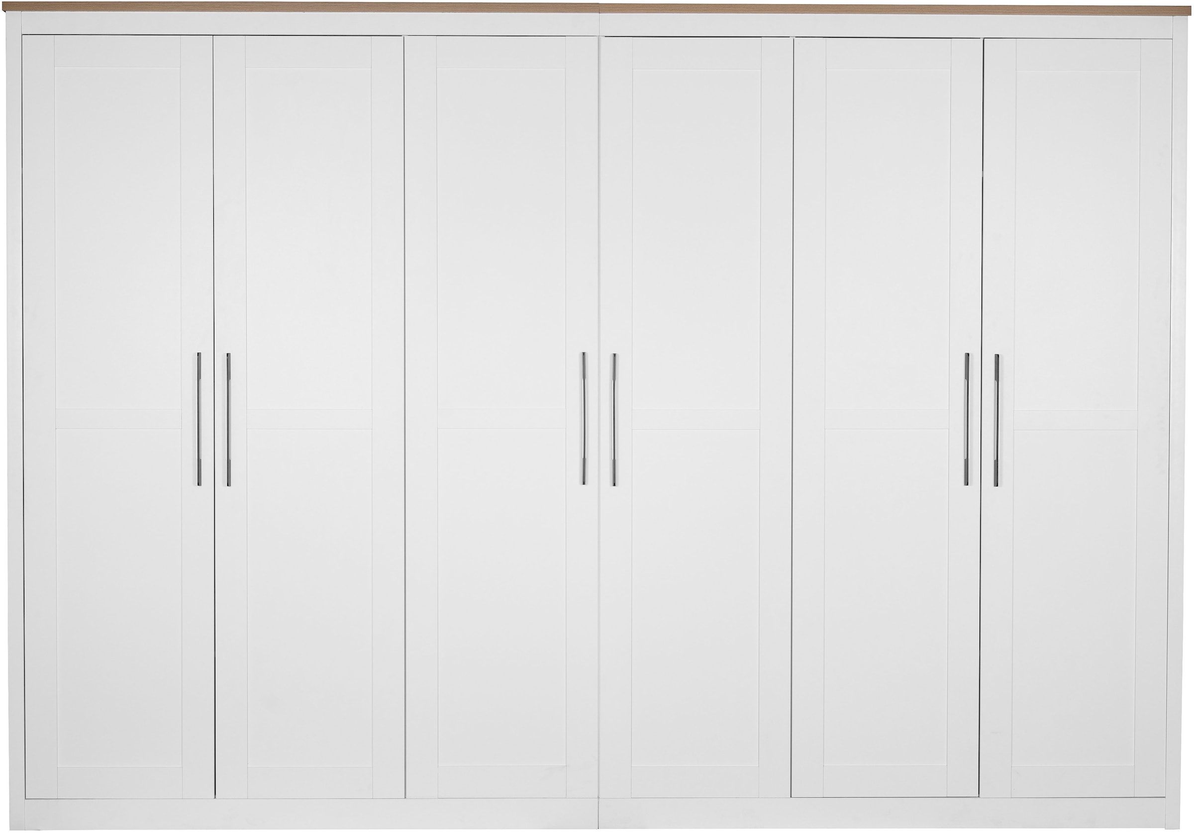 OTTO home Kleiderschrank »Büsum Schlafzimmer Schrank mit 6 Türen« stabile robuste Bauweise mit optimaler Aufteilung  - Breite 3m,  Schlafzimmerschrank Landhaus Design Garderobe Schrank Bestseller