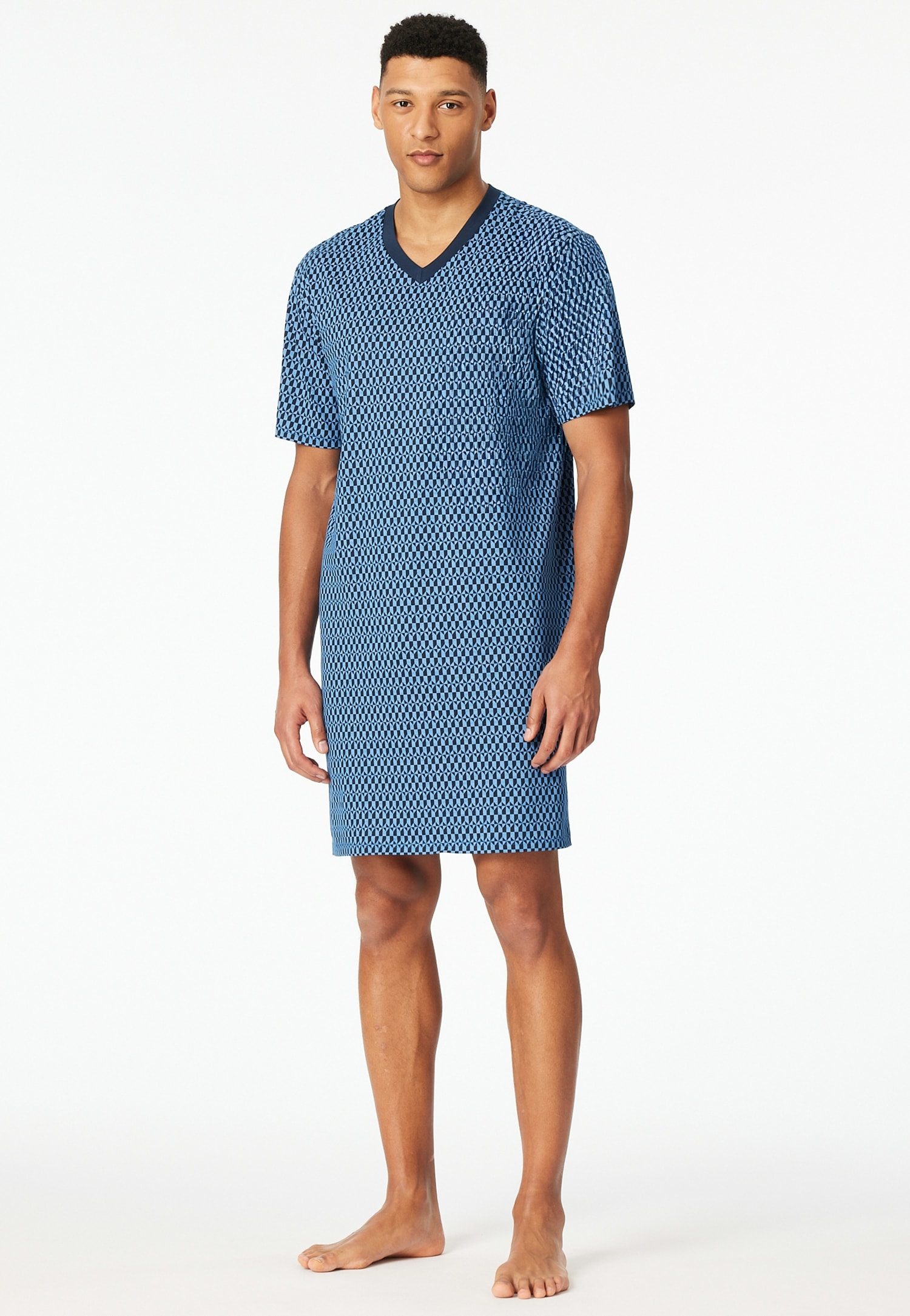 Schiesser Nachthemd »Comfort Nightwear« mit V-Ausschnitt, kleine Brusttasche, 1/2-Arm