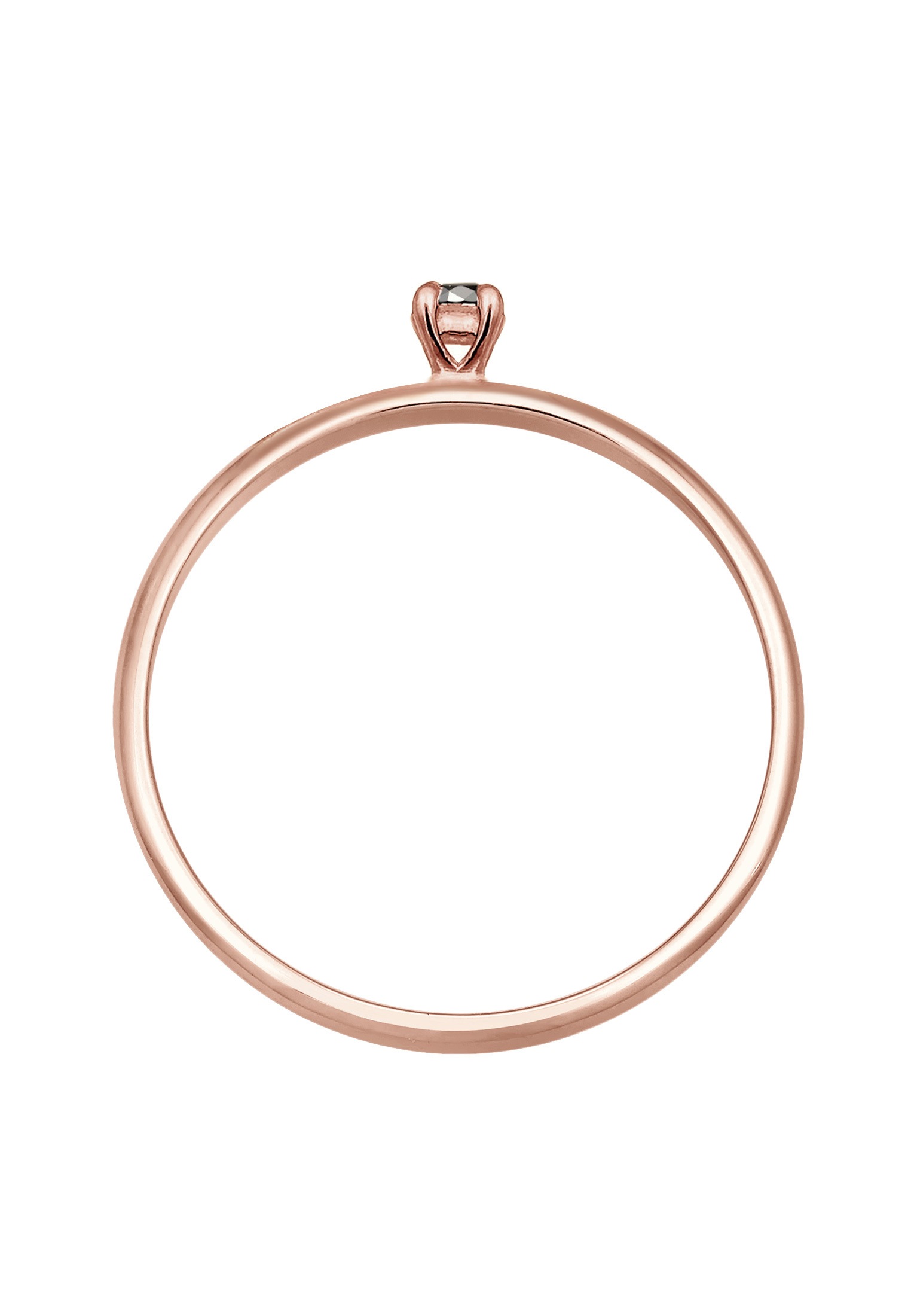 Elli DIAMONDS Diamantring »Ring Diamant Schwarz Brillantschliff (0.015 ct) 750 Rosegold«