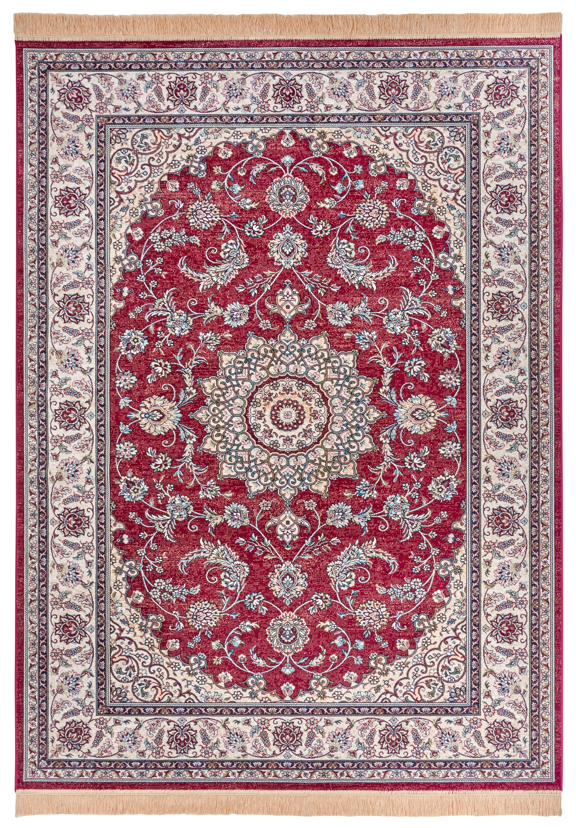 freundin Home Collection Teppich »Almas«, rechteckig, 3 mm Höhe, Orient-Design, Vintage-Look, Fransen, pflegeleicht, strapazierfähig