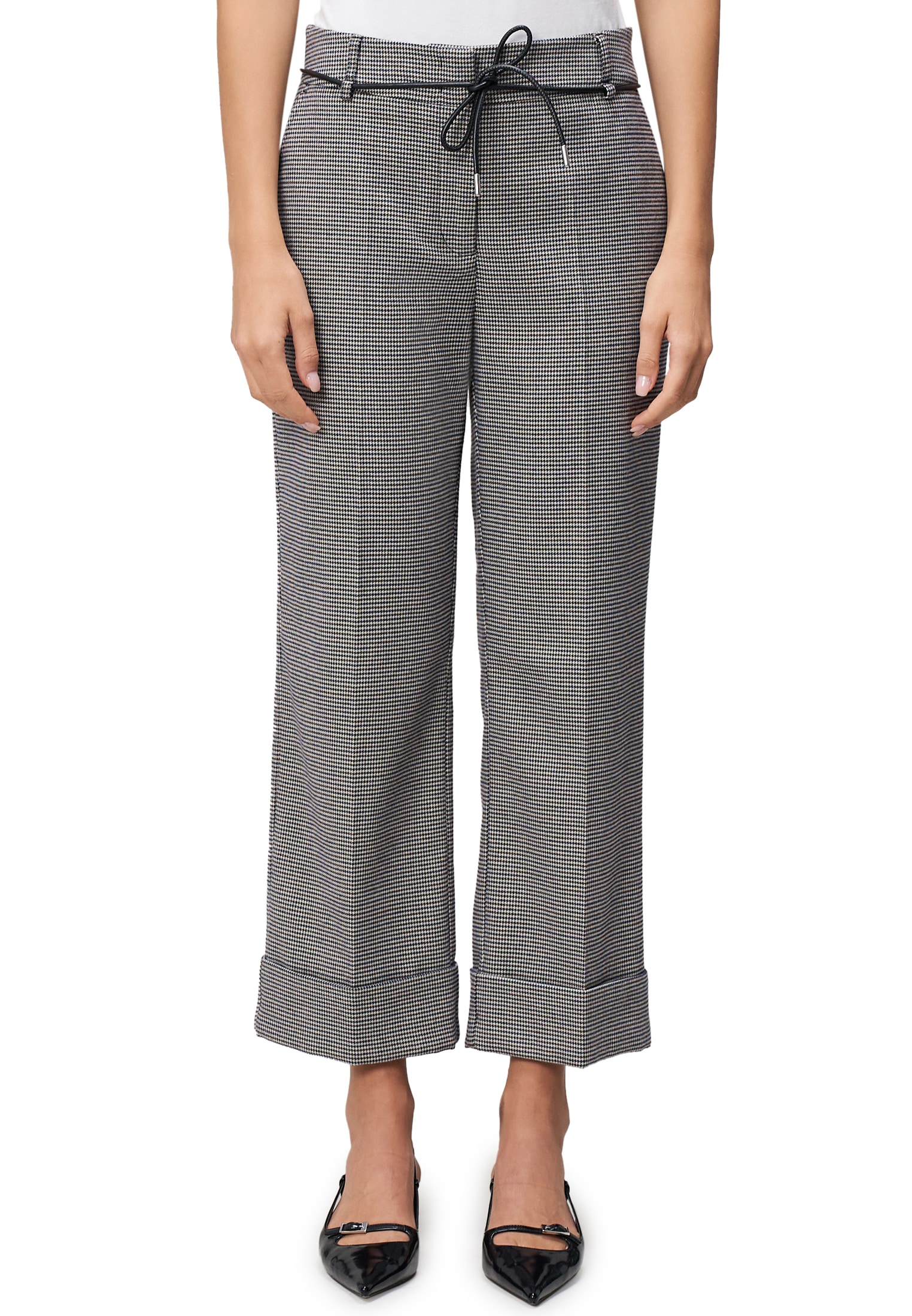 Zero Stoffhose »Hose kariert mit Umschlag«