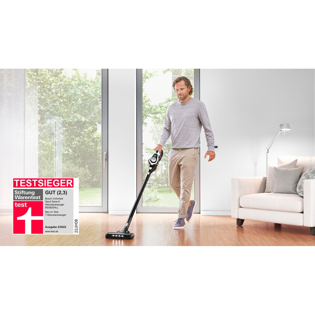 BOSCH Akku-Stielstaubsauger »Unlimited 8 Gen2 BSS825ALL, Hygiene-Filter, 10 Jahre Motorgarantie«