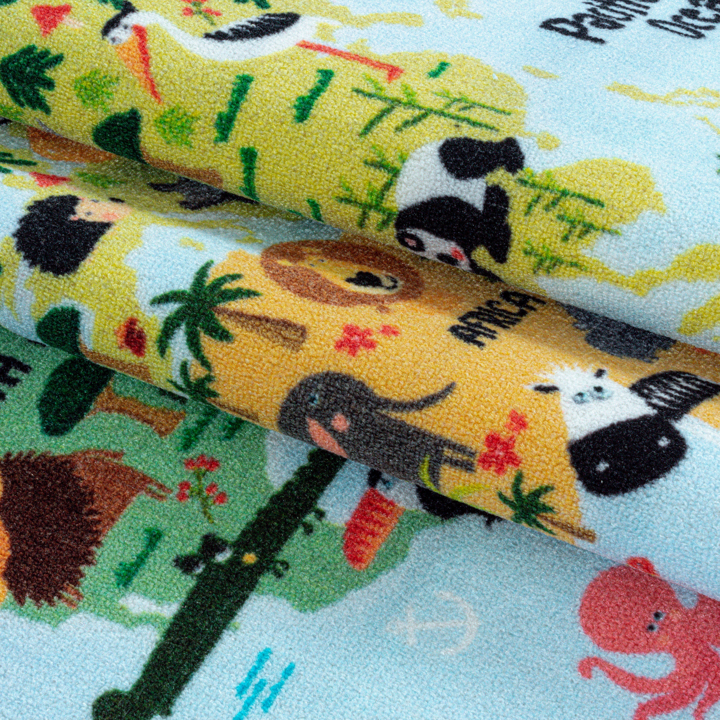 Ayyildiz Teppiche Kinderteppich »PLAY 2917«, rechteckig, 6 mm Höhe, robuster Kurzflor, bunte Weltkarte, Weltmeere, Tiere, Kinderzimmer