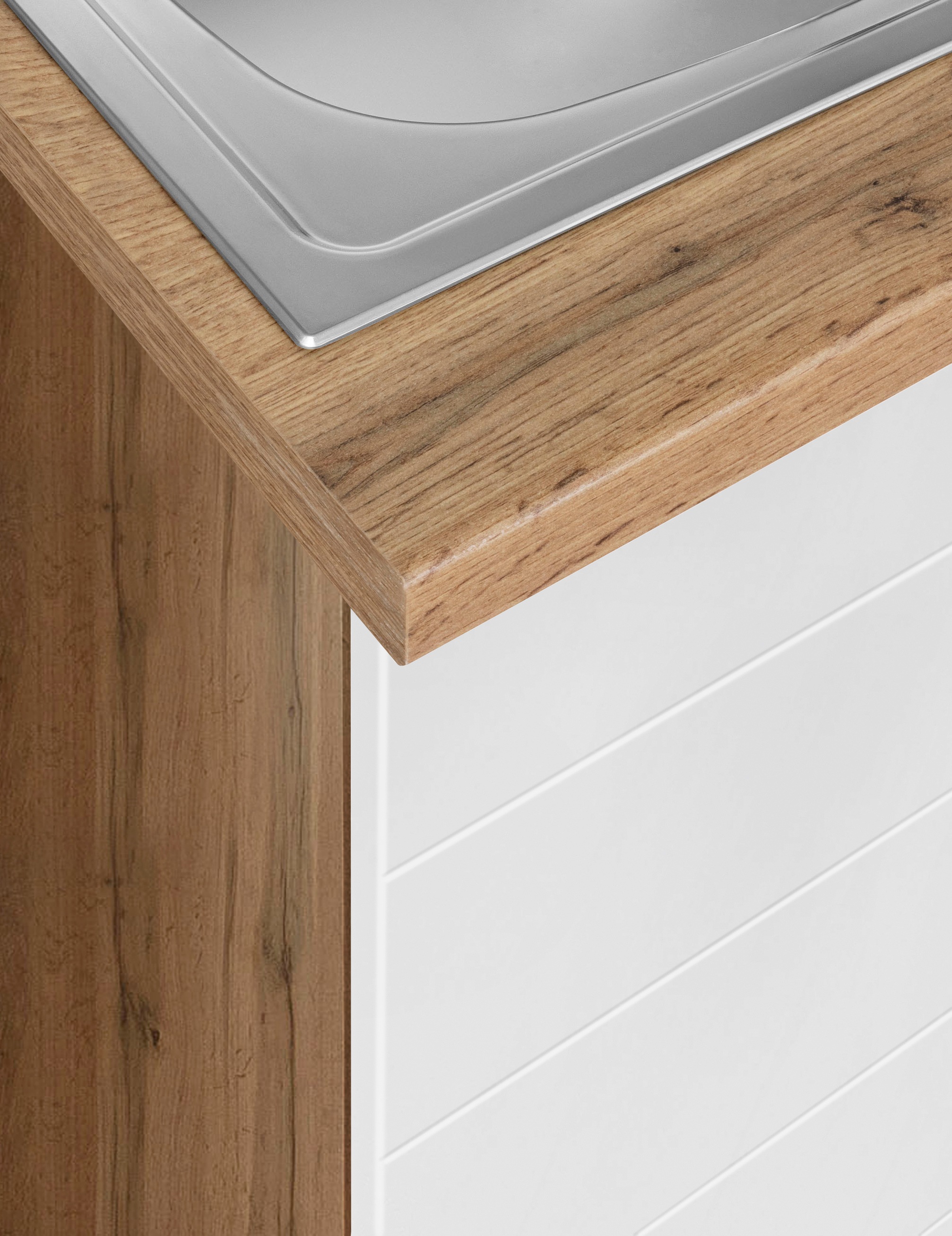 KOCHSTATION Küchenzeile »KS-Luhe« 300 cm breit, wahlweise mit oder ohne E-Geräten, gefräste MDF-Fronten