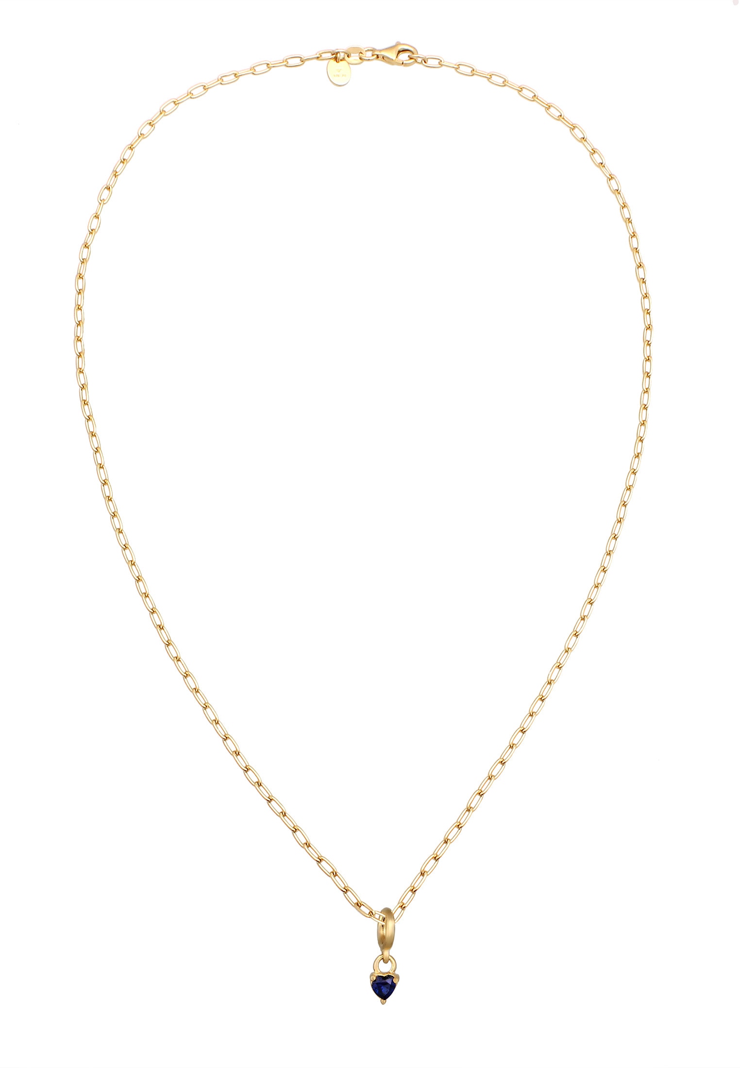 Elli Premium Silberkette »Halskette Herz Saphir Dunkelblau 925 Sterling Silber«