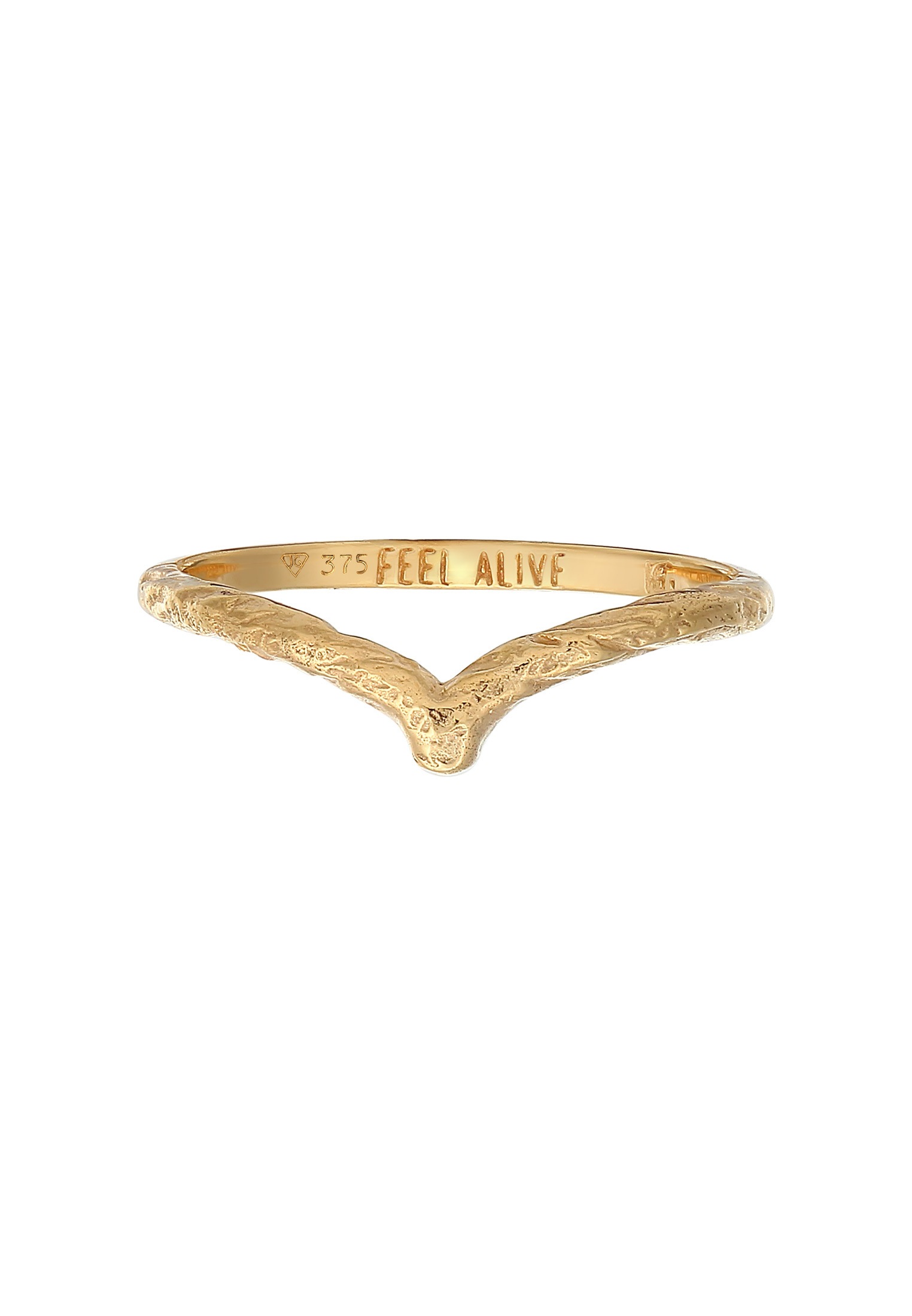 HAZE & GLORY Silberring »Ring V-Form Vintage - Feel Alive 375 Gelbgold«