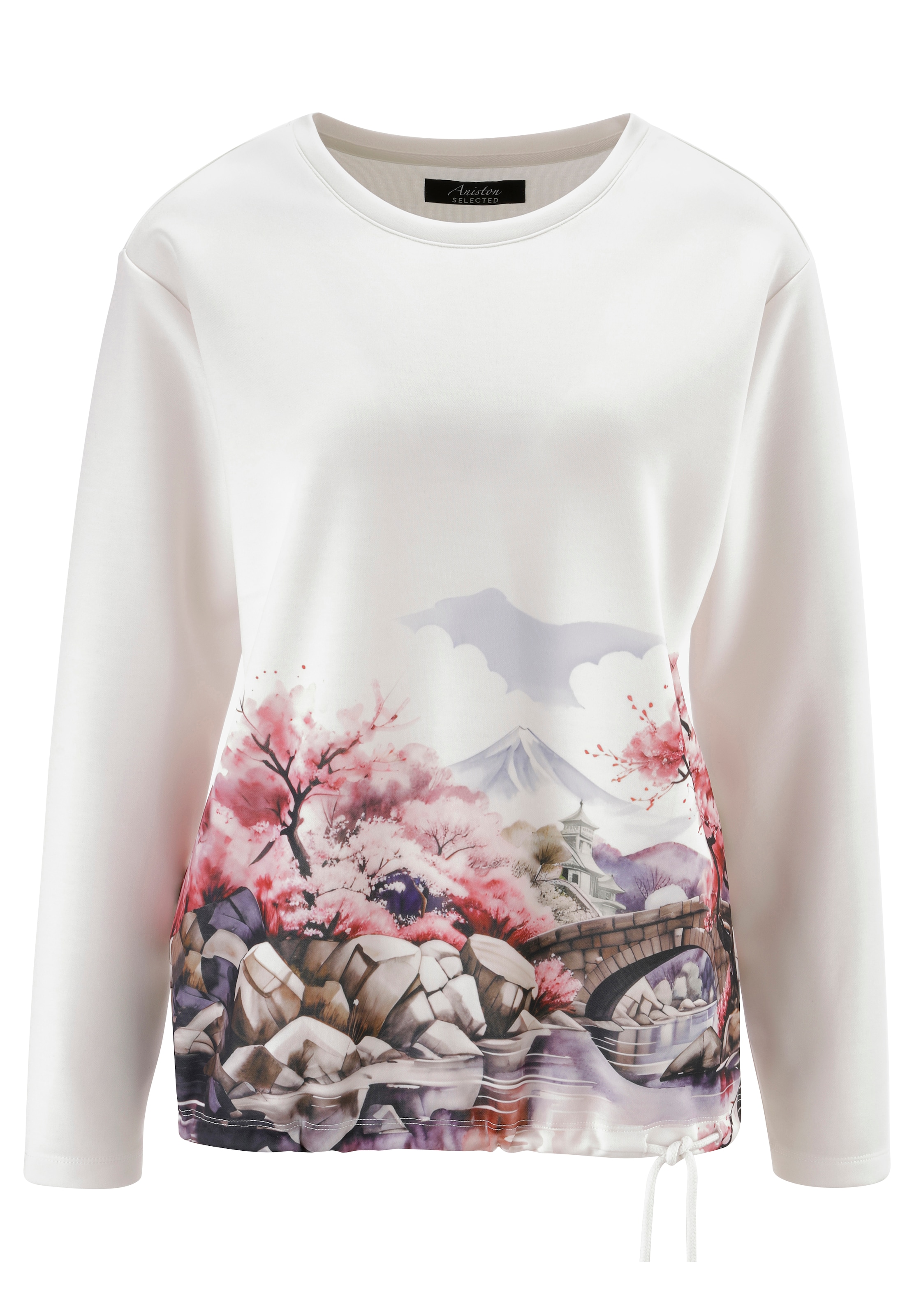 Aniston SELECTED Sweatshirt , mit malerischen Druck vorne und hinten - NEUE KOLLEKTION
