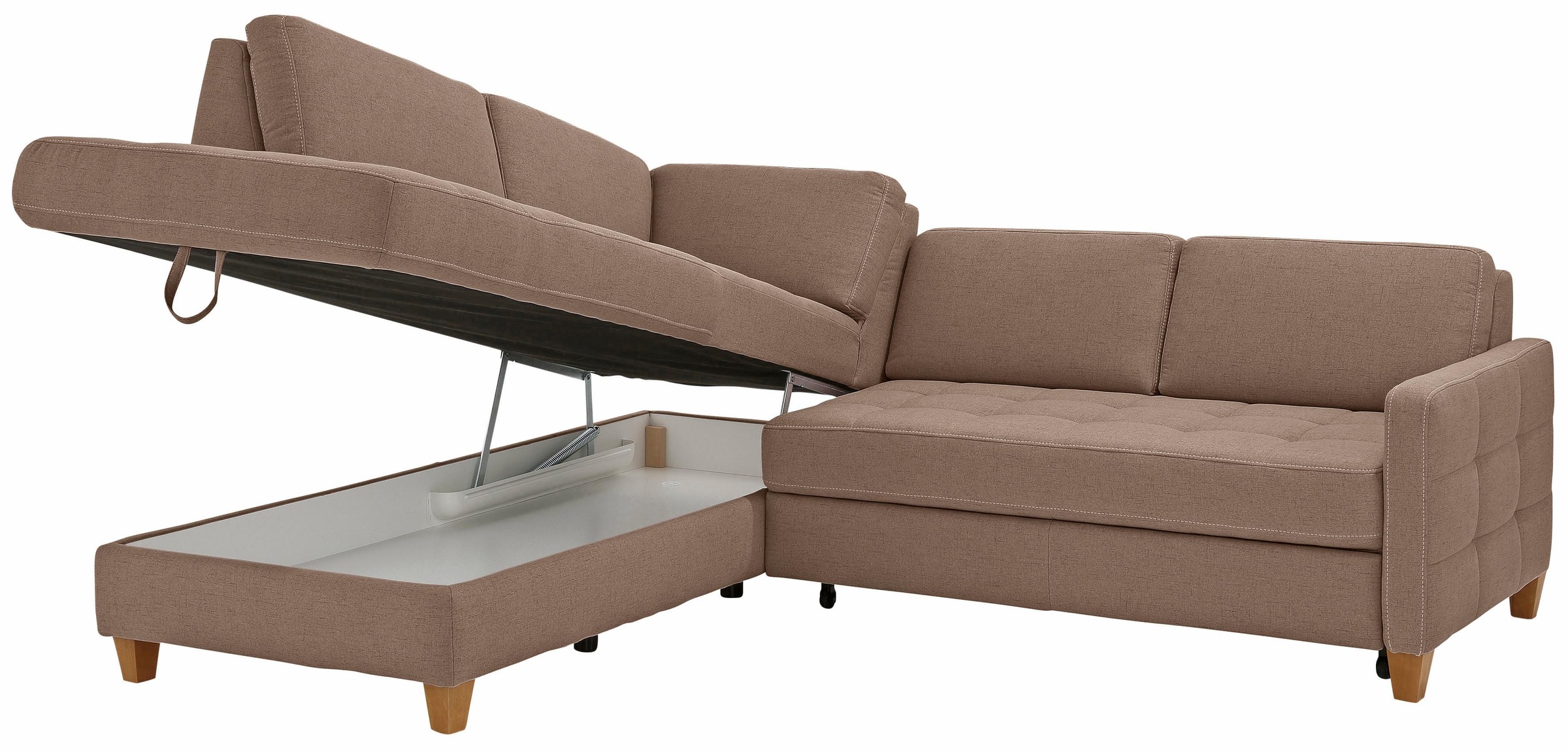 Home affaire Ecksofa »Earl L-Form«, wahlweise auch mit Bettfunktion oder Bettfunktion mit Bettkasten
