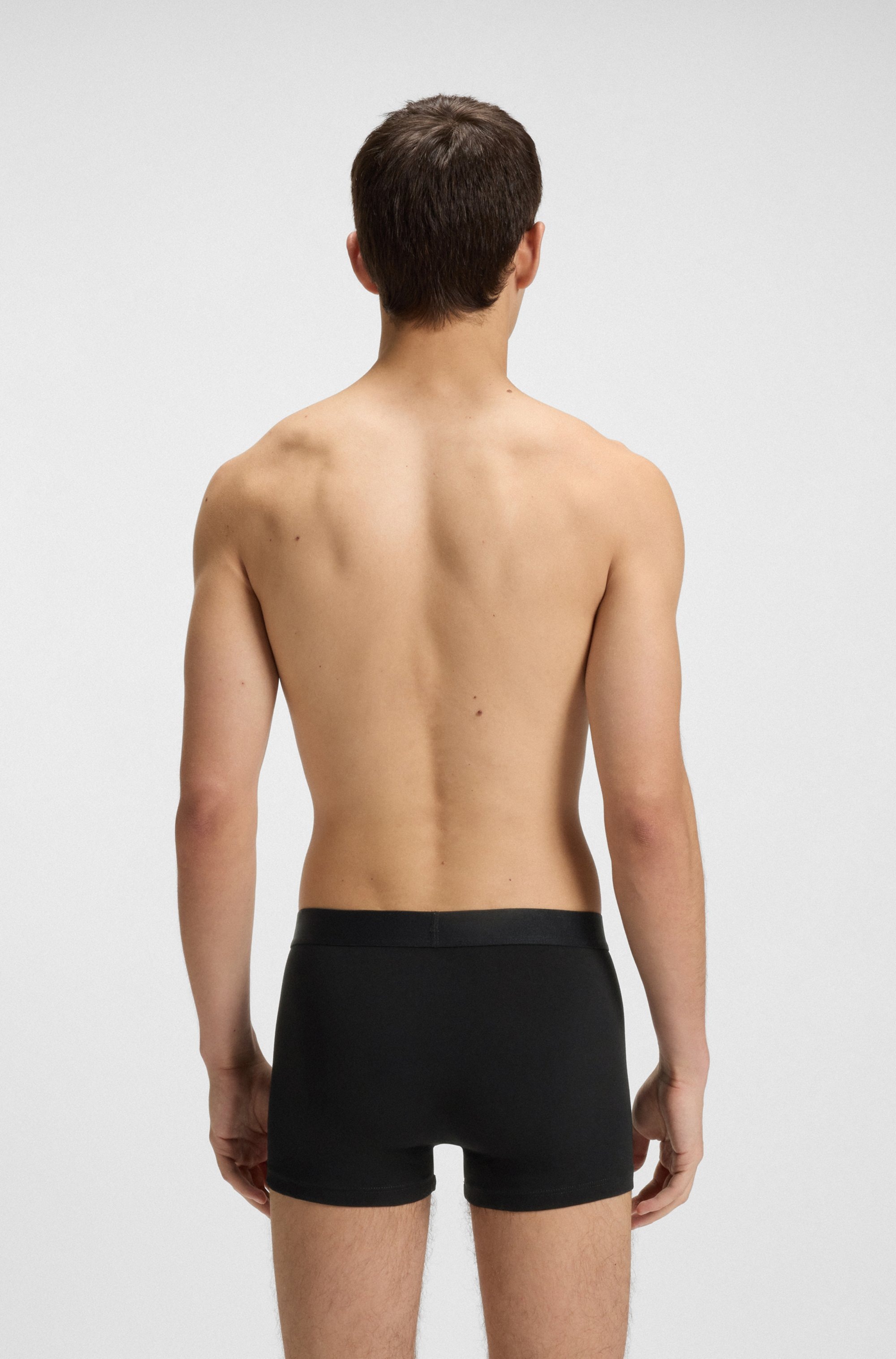 HUGO Underwear Trunk, (Set, 3 St.), mit kontrastfarbenen Logobadge