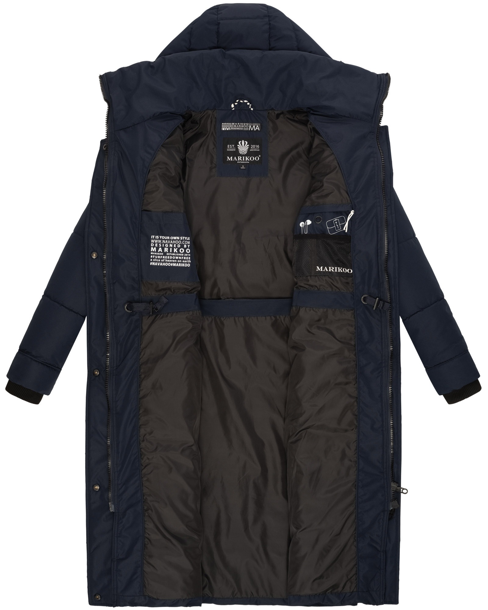 Marikoo Winterjacke »Marikoo Ayumii Damen lange Winter Steppjacke B948«