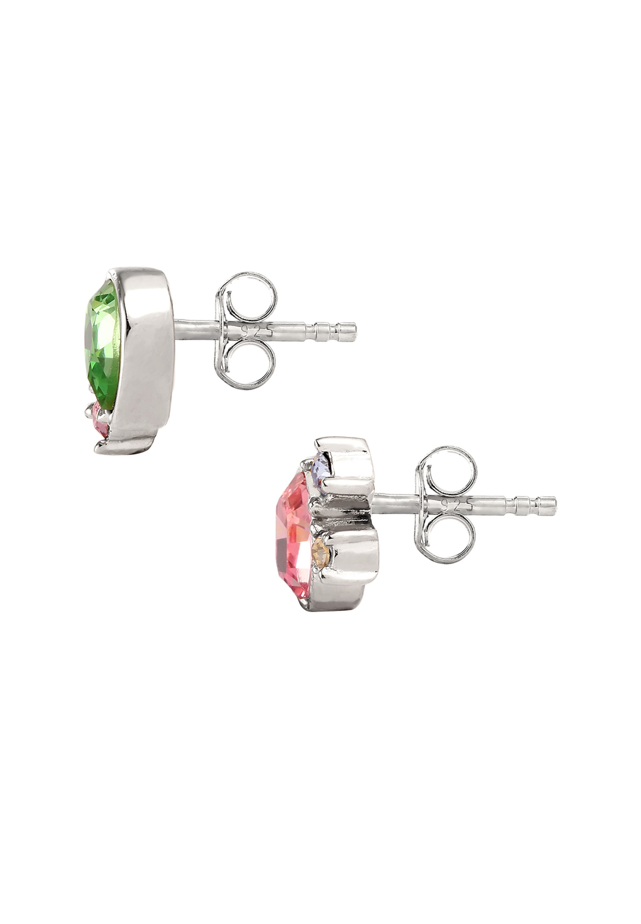 Elli Paar Ohrstecker »Ohrringe Ohrstecker Rosa Grün 925 Sterling Silber, mit Kristallen von Swarovski®«