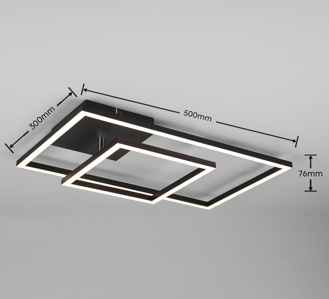 REALITY Leuchten LED Deckenleuchte »Padella«, 1 flammig, Leuchtmittel LED-Board | LED fest integriert, bewegliche LED Elemente, 4000K neutralweiß, dimmbar, 3000 Lumen