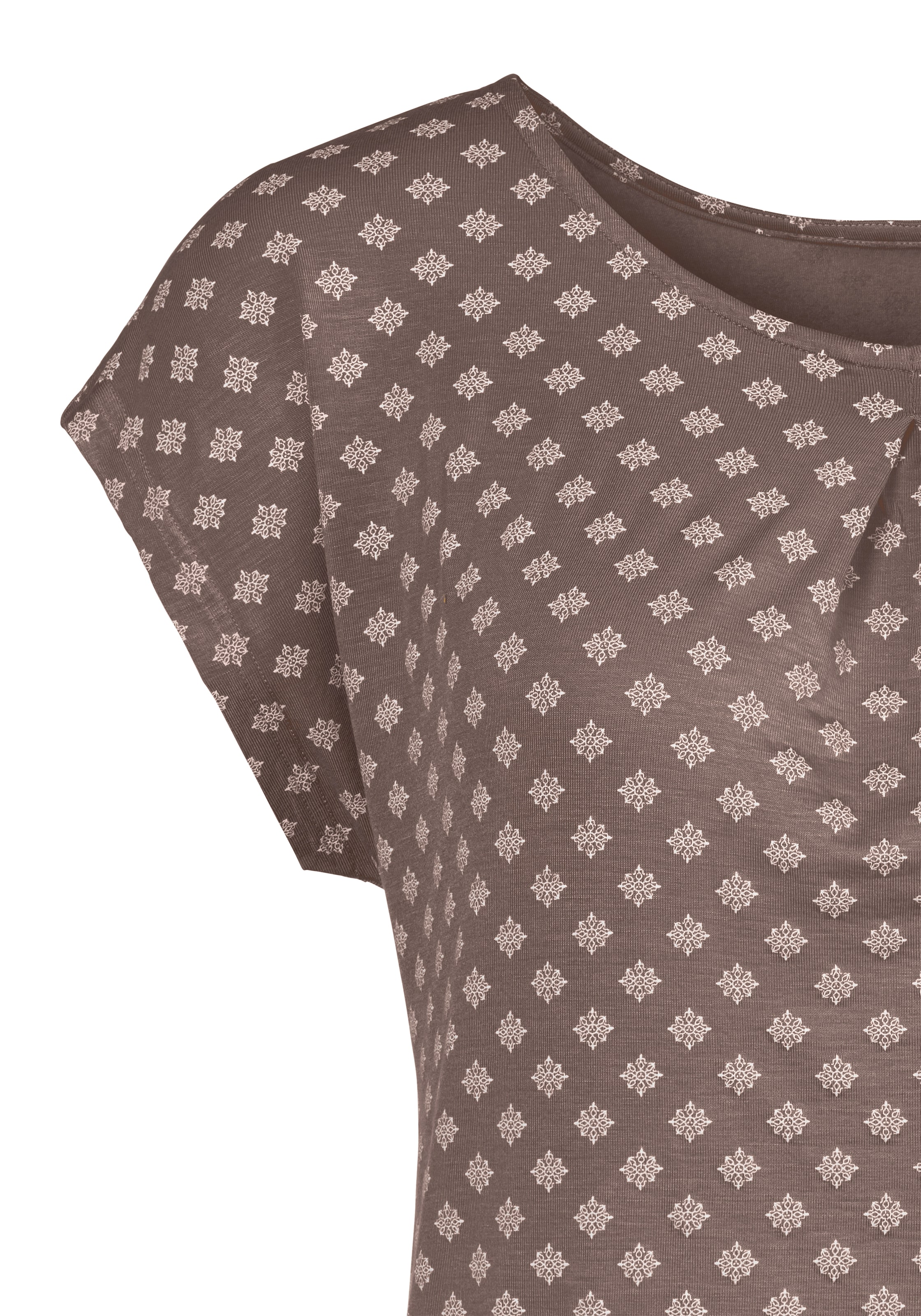 ♕ LASCANA (Packung, Ausschnitt T-Shirt, bei 2 am tlg.), mit Kellerfalte