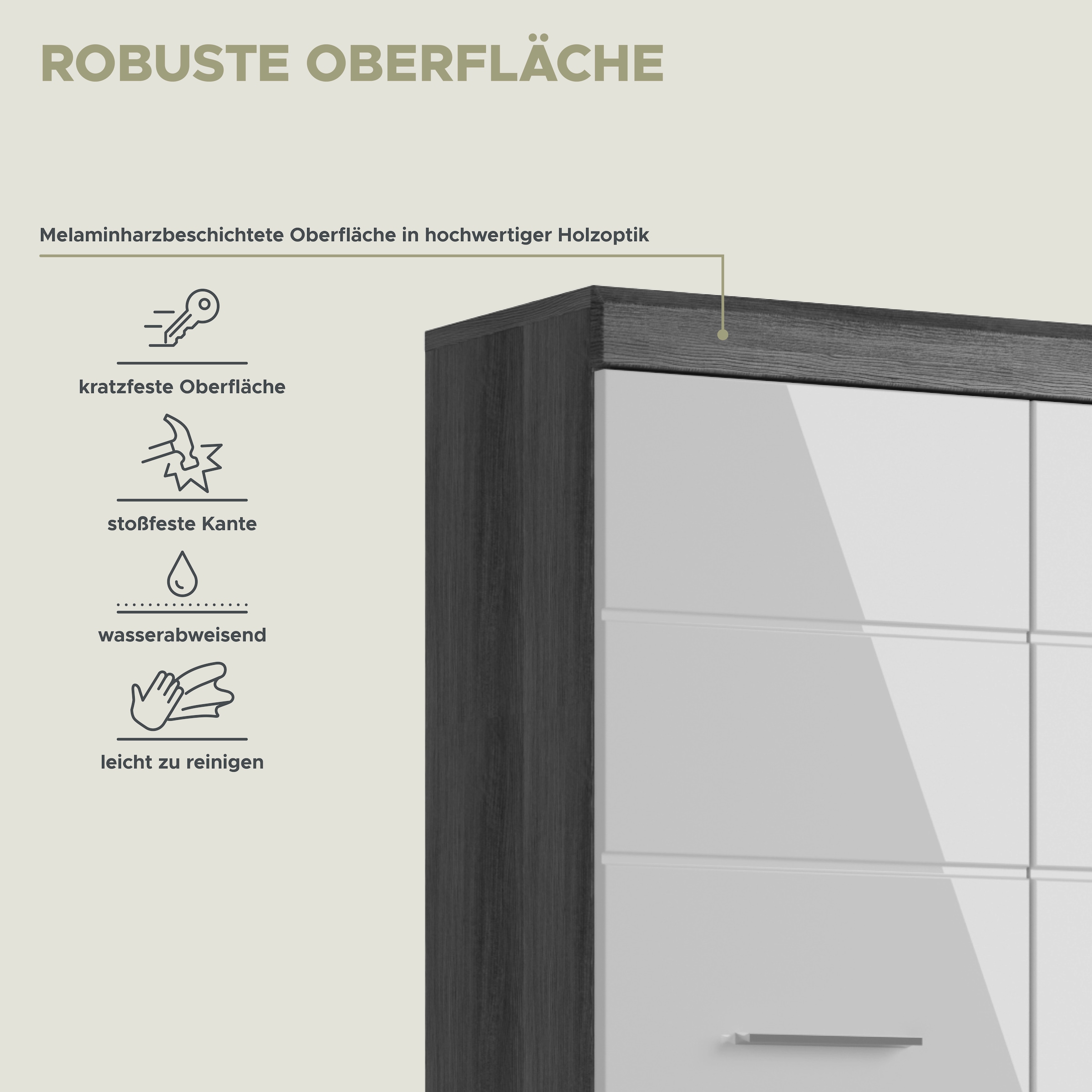 INOSIGN Hochschrank »SIENA, Breite 74cm, 4 Türen, 1 Schubkasten, 2 offene Fächer, MDF-Front« TOPSELLER!,  in verschiedenen Farben erhältlich, Badmöbel, Badschrank, Schrank, Bad
