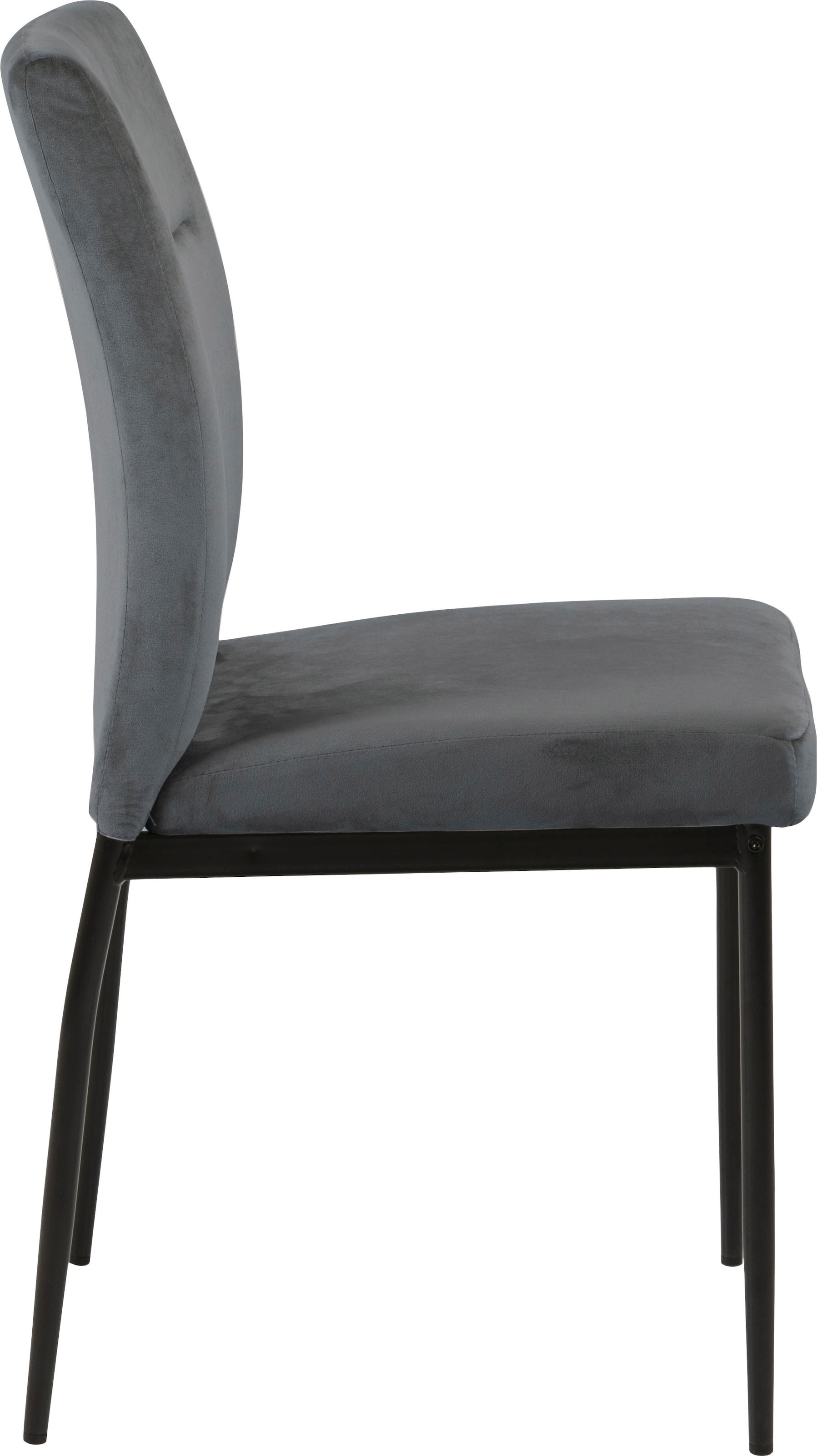 ACTONA GROUP Esszimmerstuhl »Doris«, (Set), 2 St., Polyester, mit lebendigem Stoff, schlanke, schwarze Metallbeine